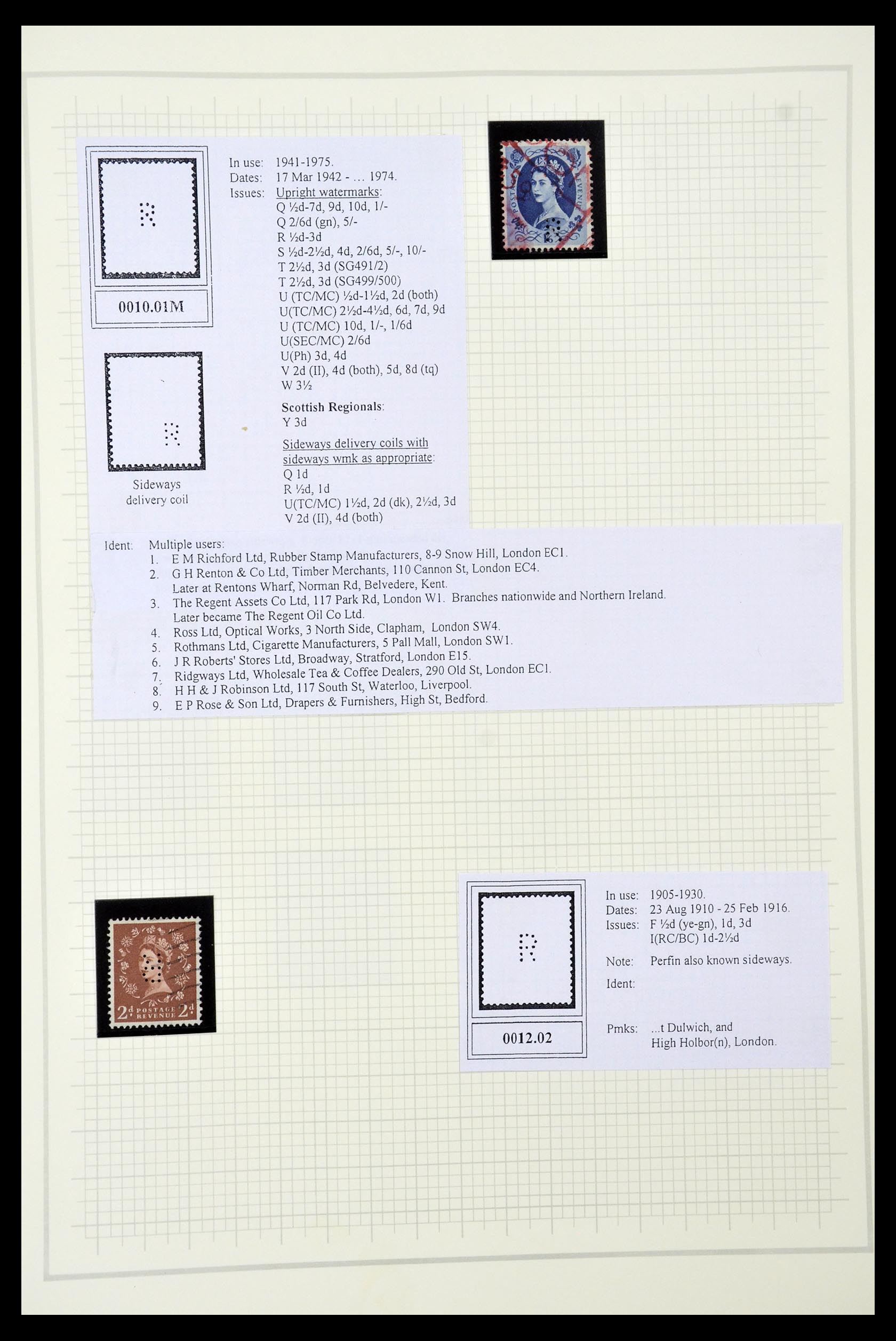 34785 2682 - Postzegelverzameling 34785 Engeland perfins 1890-1960.
