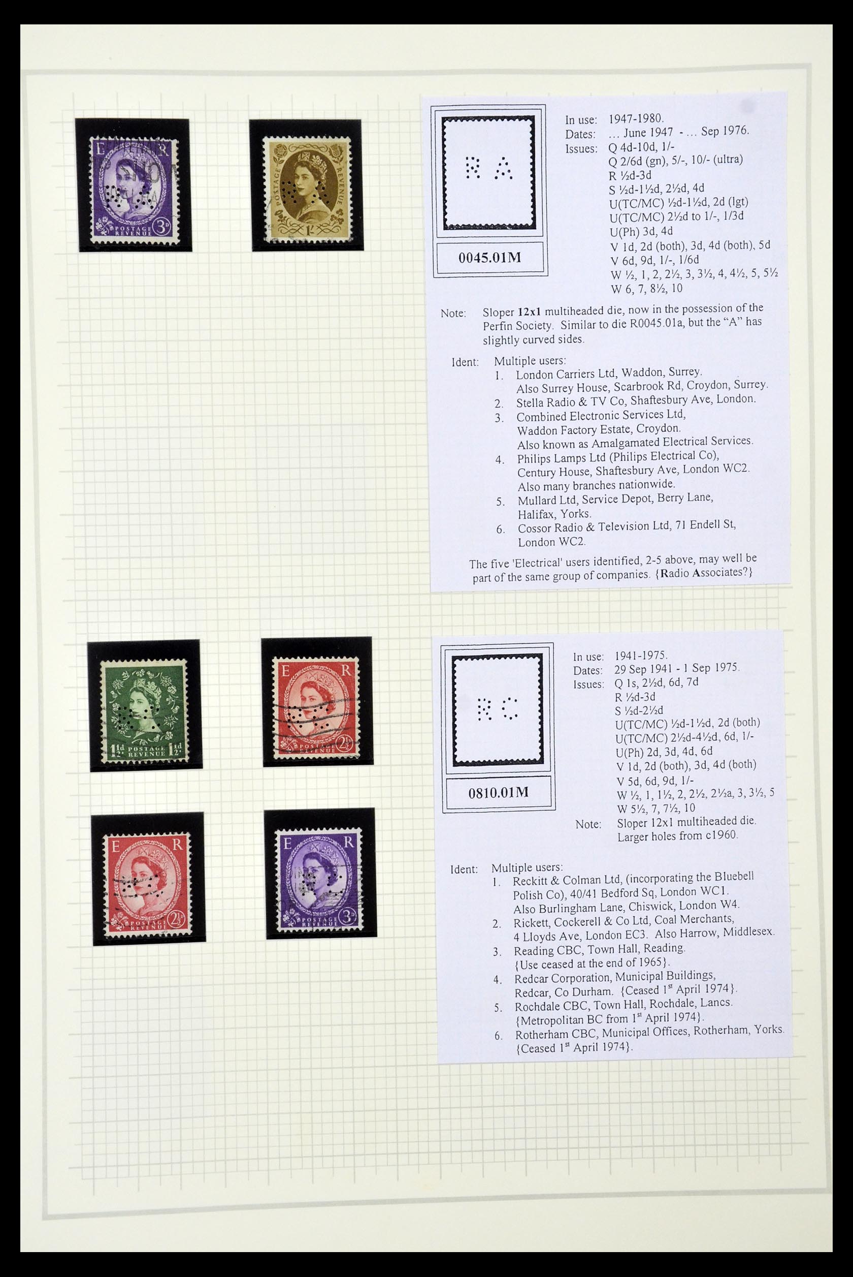 34785 2683 - Stamp Collection 34785 Great Britain perfins 1890-1960.