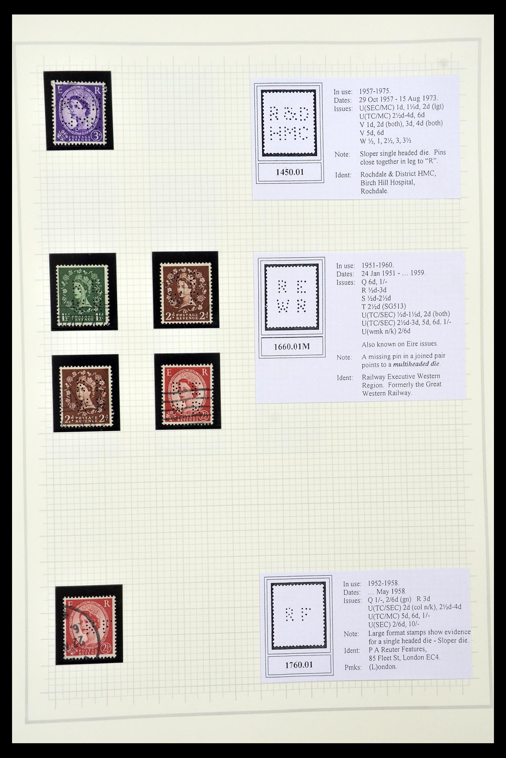 34785 2684 - Stamp Collection 34785 Great Britain perfins 1890-1960.
