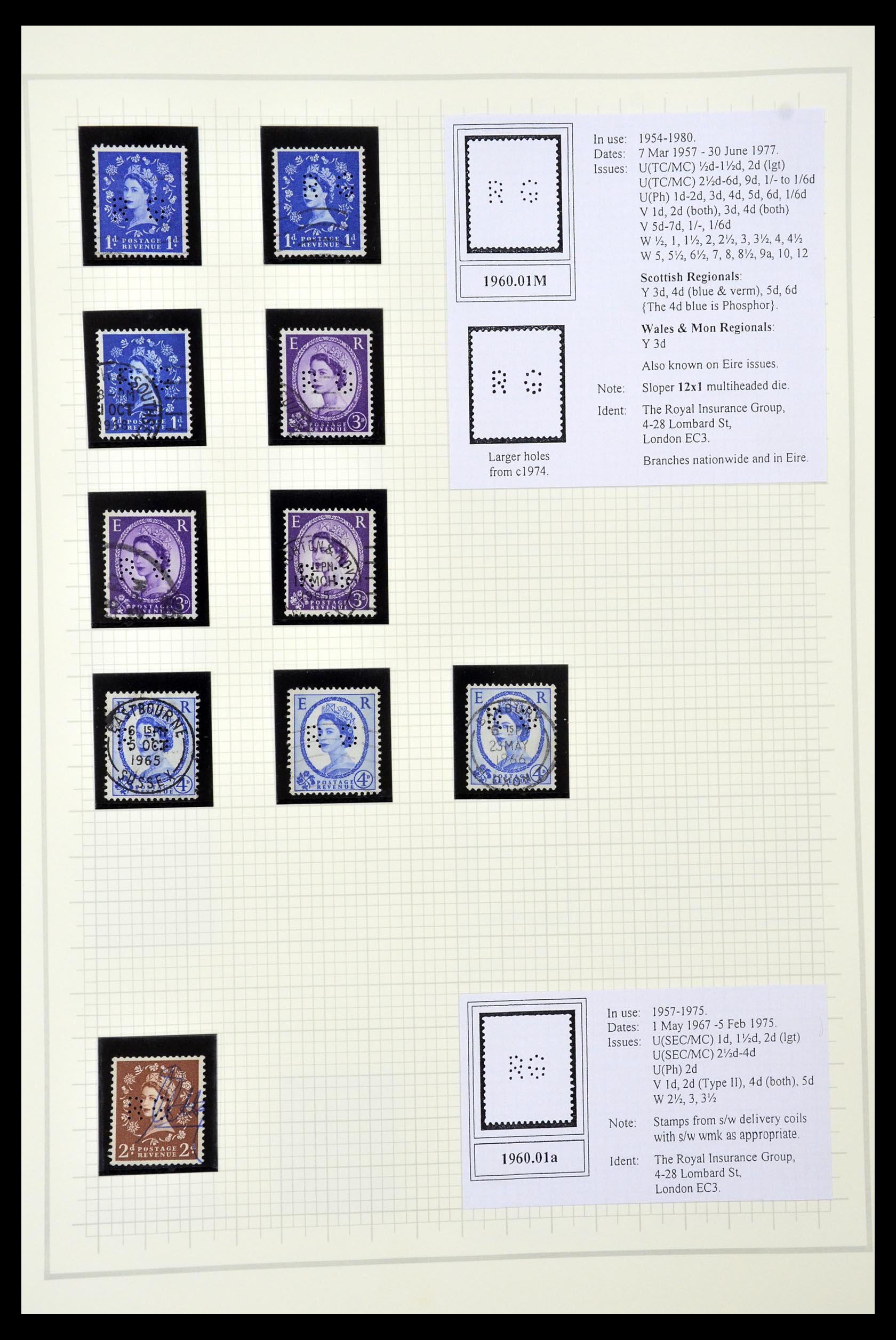 34785 2685 - Stamp Collection 34785 Great Britain perfins 1890-1960.