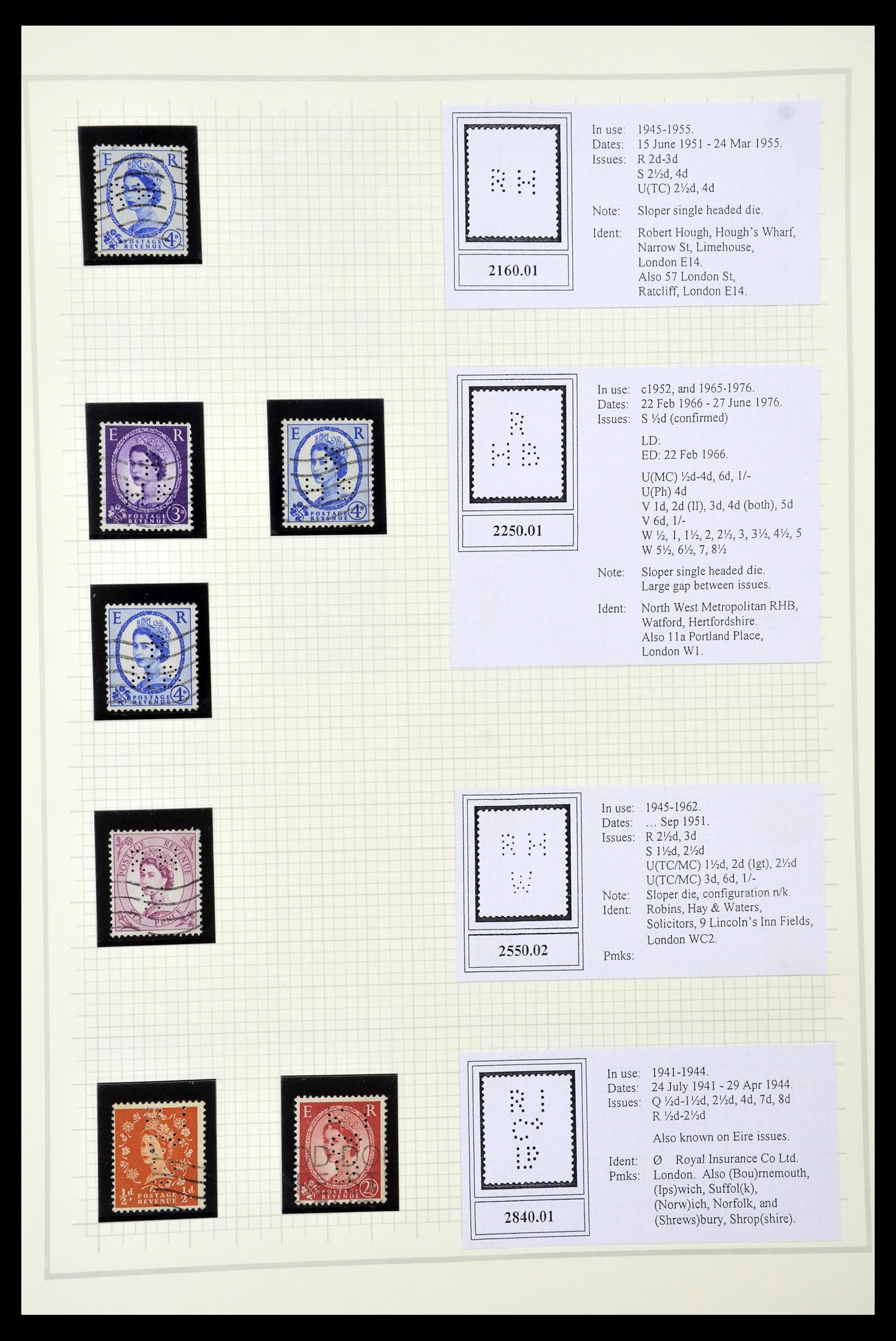 34785 2686 - Postzegelverzameling 34785 Engeland perfins 1890-1960.