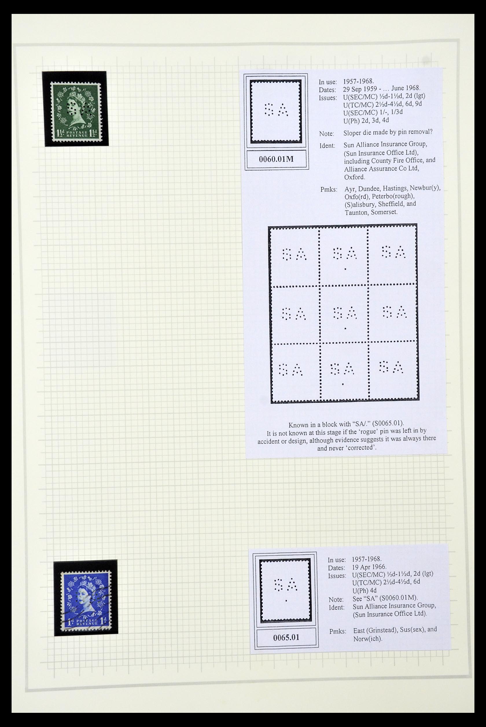 34785 2693 - Stamp Collection 34785 Great Britain perfins 1890-1960.