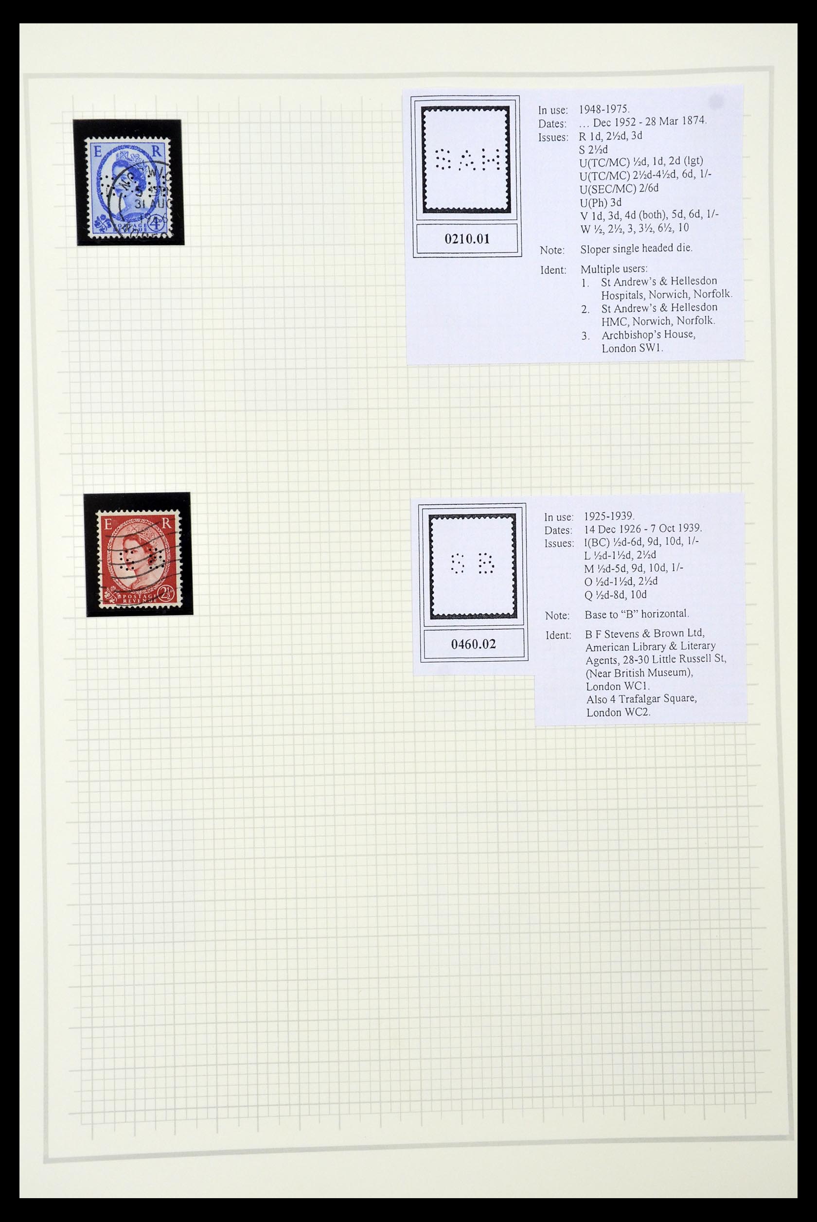 34785 2694 - Postzegelverzameling 34785 Engeland perfins 1890-1960.