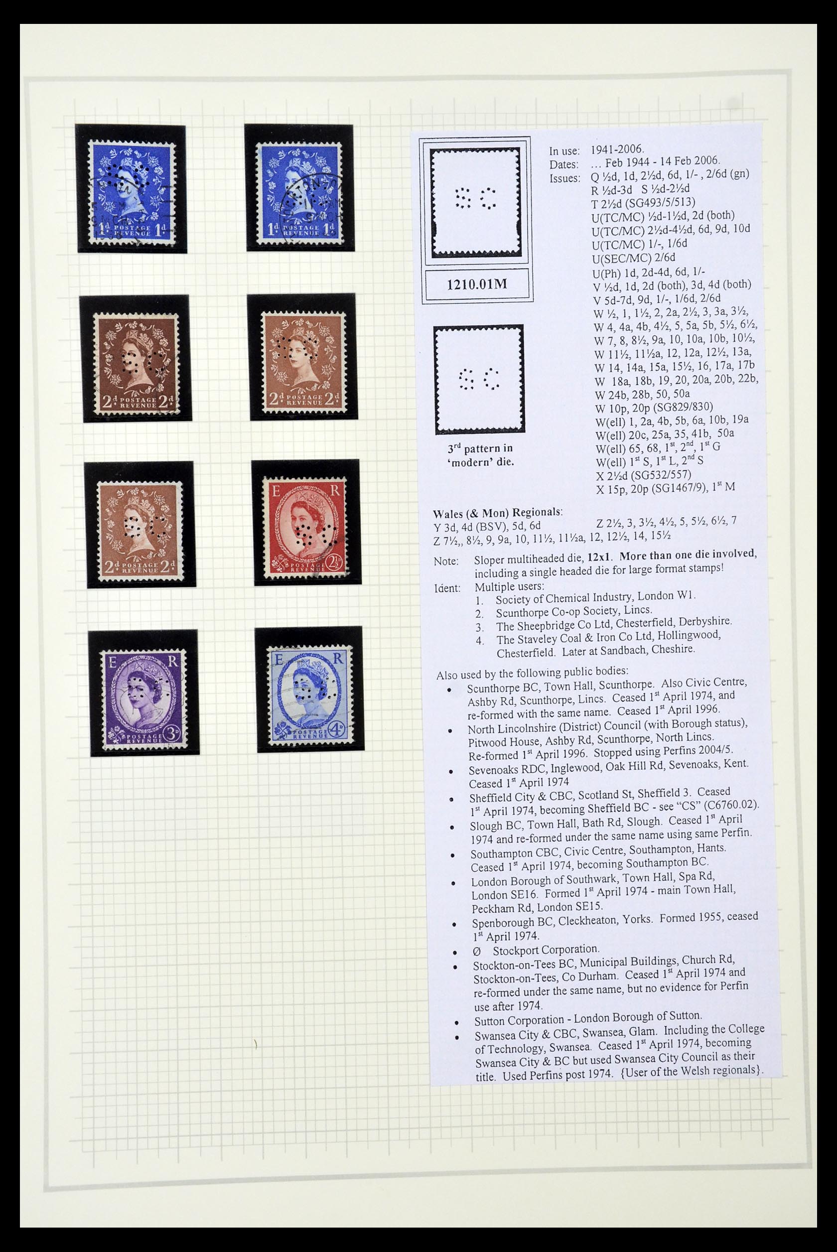 34785 2696 - Postzegelverzameling 34785 Engeland perfins 1890-1960.