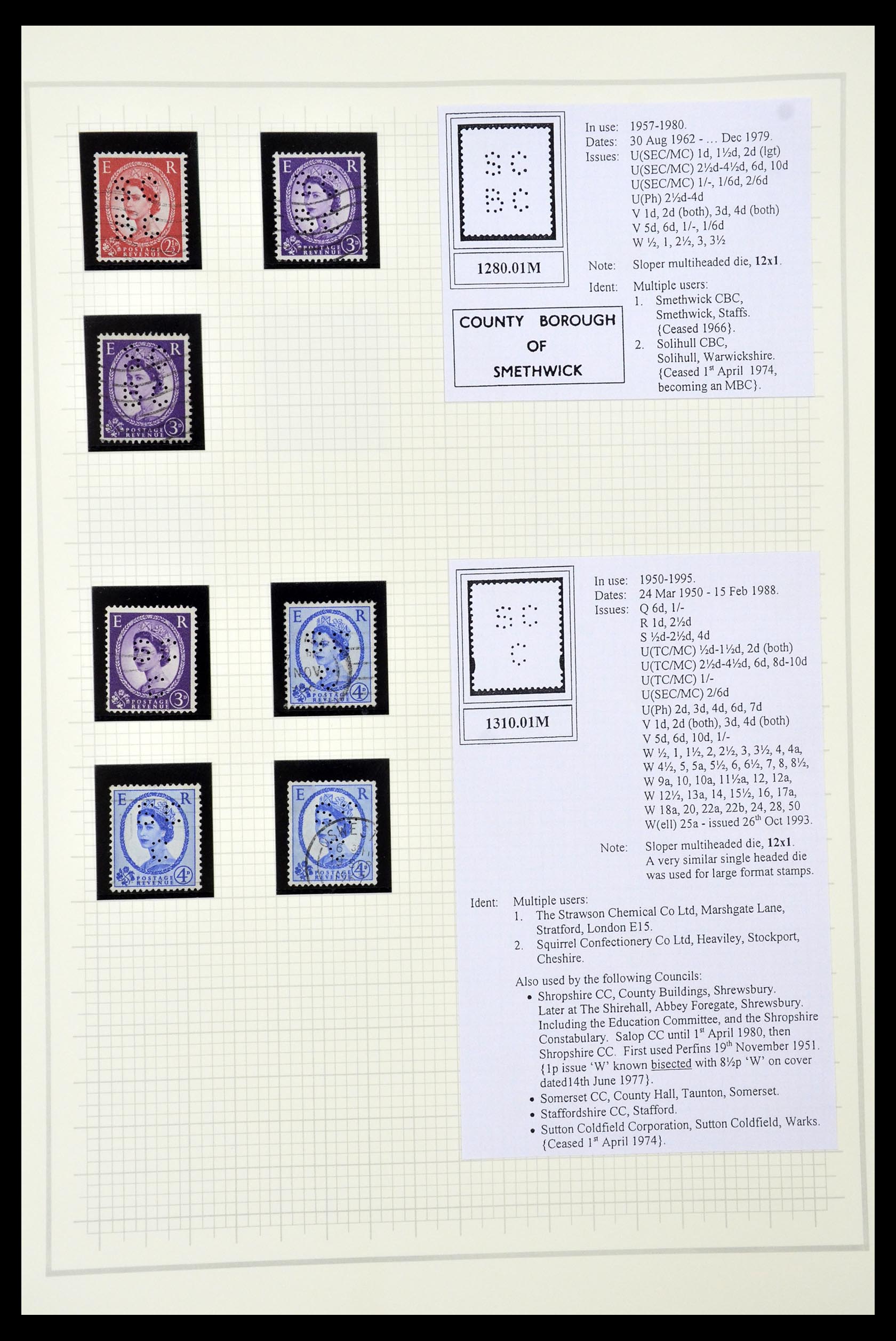 34785 2697 - Stamp Collection 34785 Great Britain perfins 1890-1960.