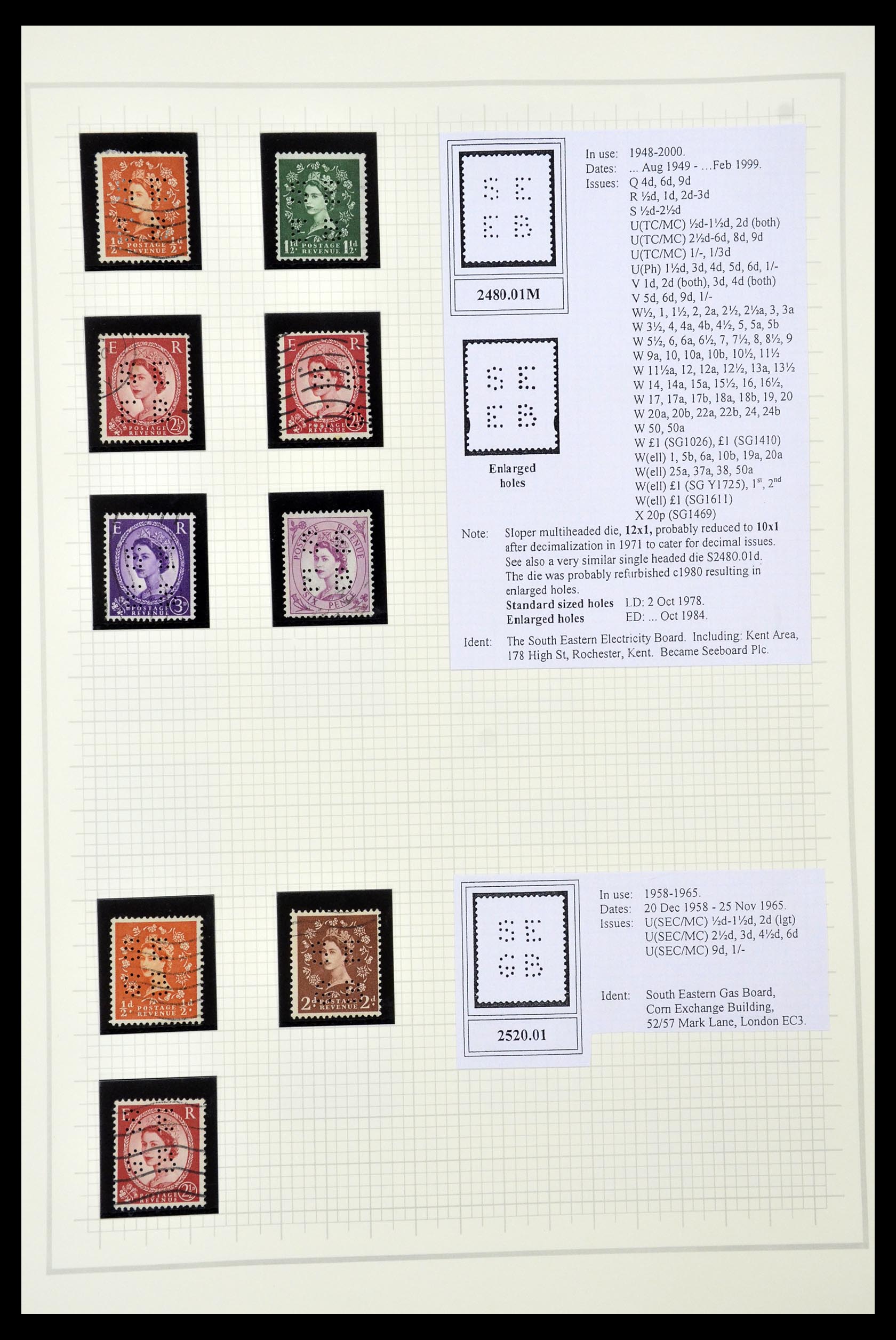 34785 2699 - Stamp Collection 34785 Great Britain perfins 1890-1960.