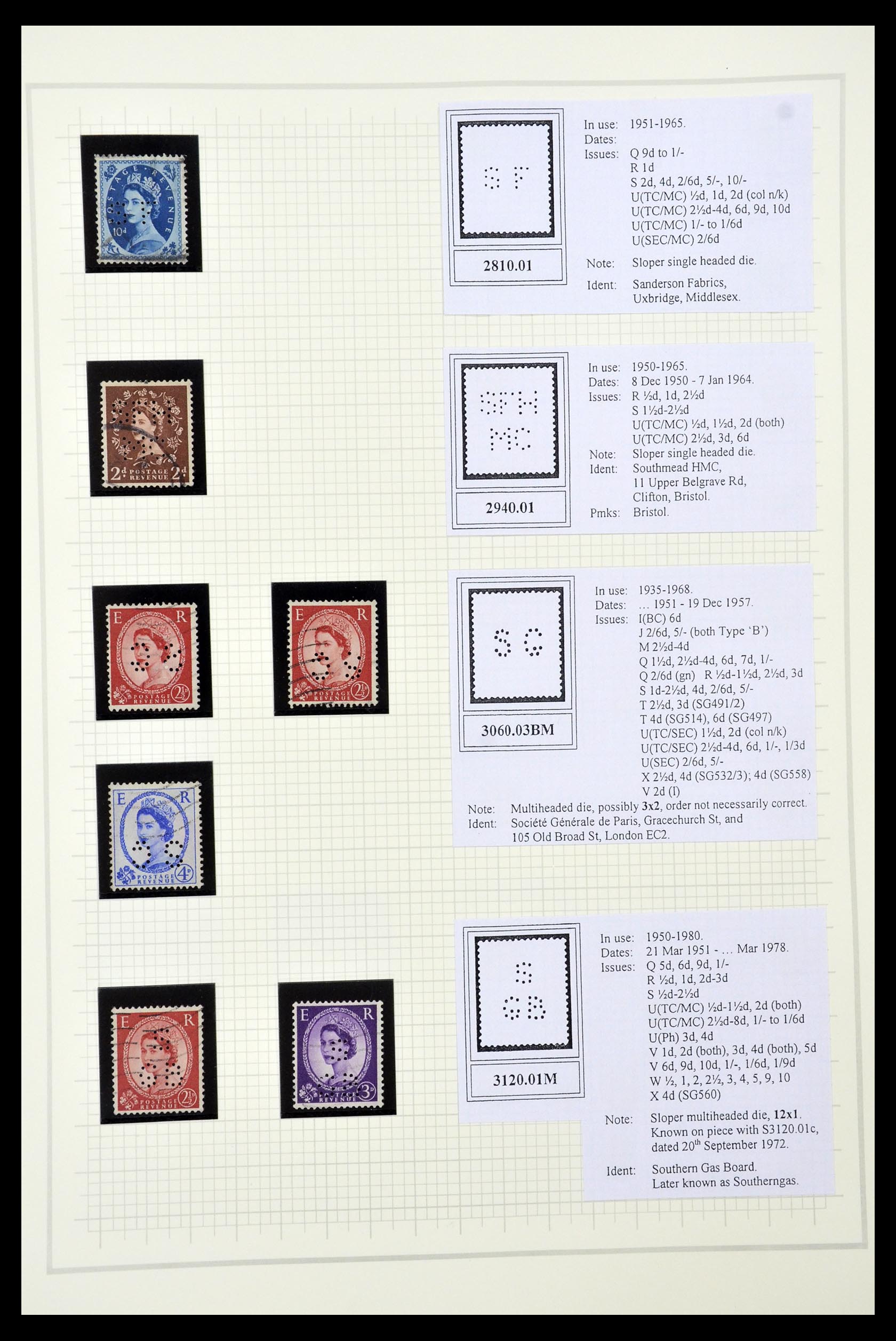34785 2700 - Stamp Collection 34785 Great Britain perfins 1890-1960.