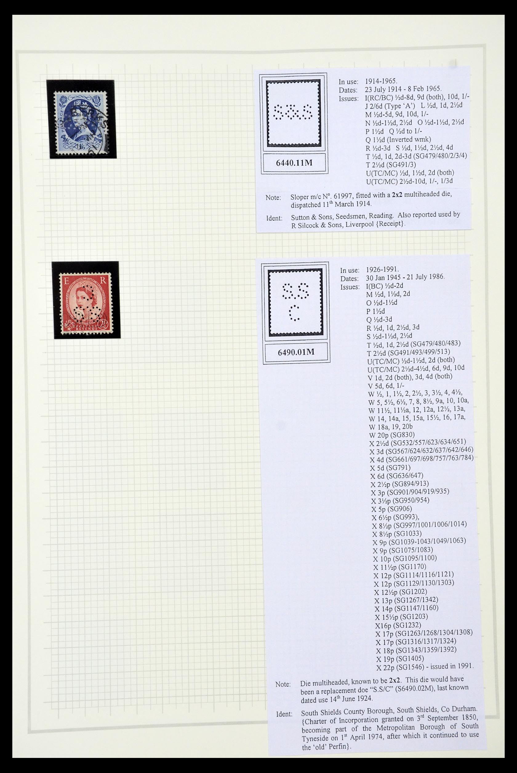 34785 2708 - Stamp Collection 34785 Great Britain perfins 1890-1960.