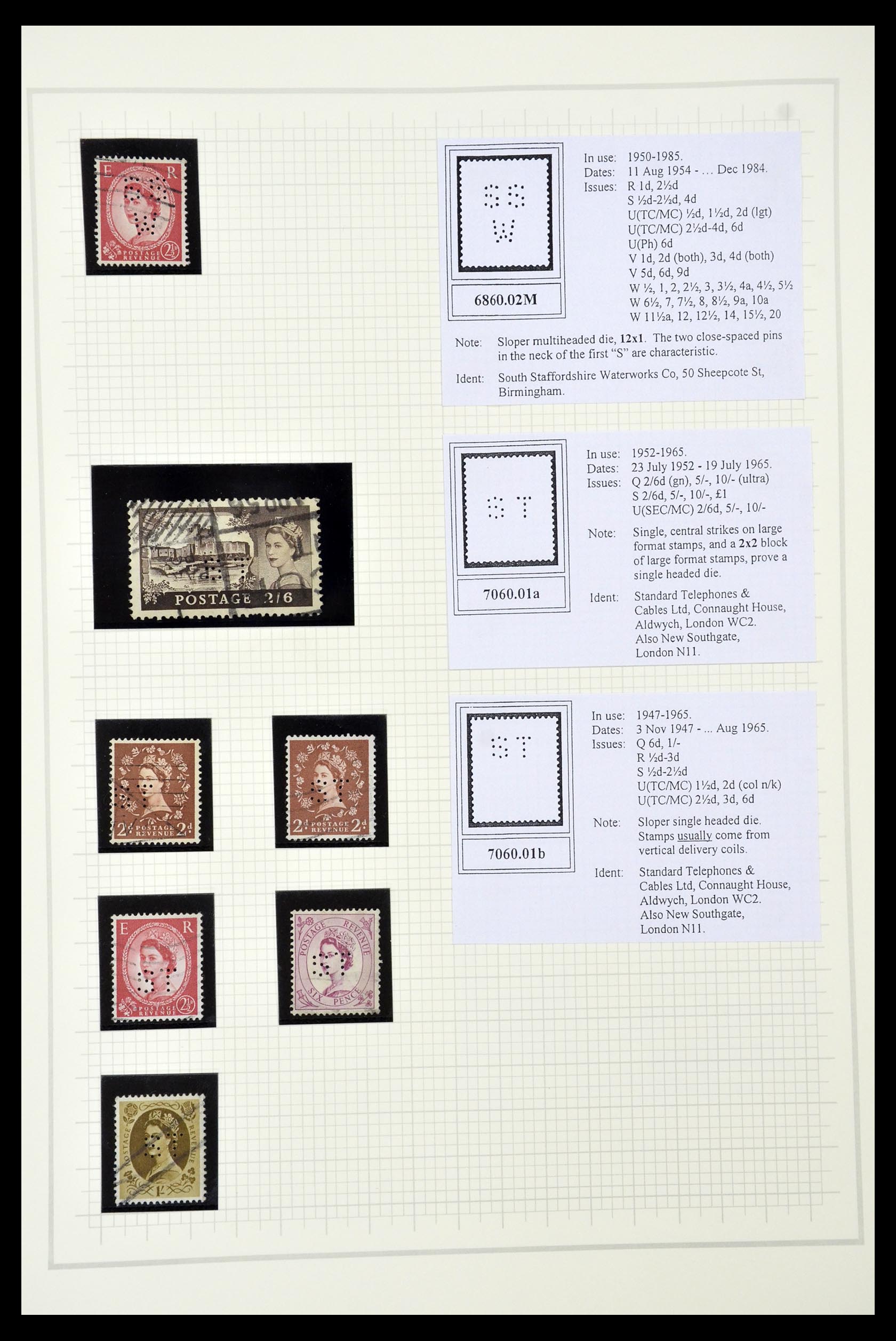 34785 2709 - Stamp Collection 34785 Great Britain perfins 1890-1960.