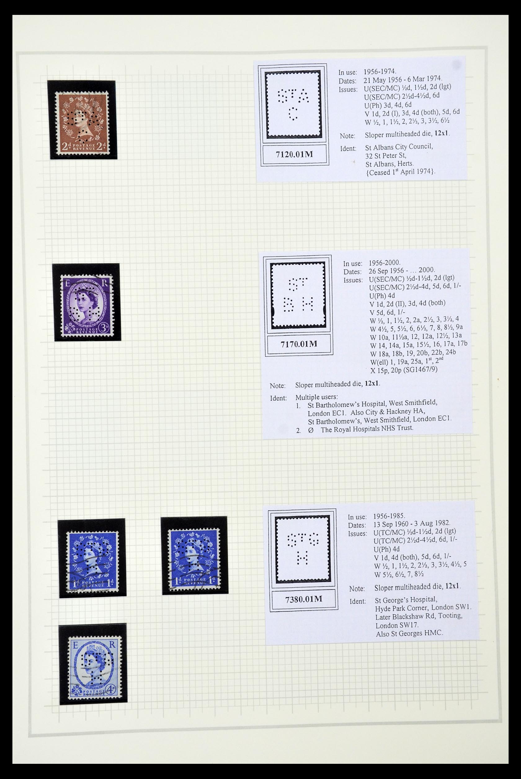 34785 2710 - Stamp Collection 34785 Great Britain perfins 1890-1960.