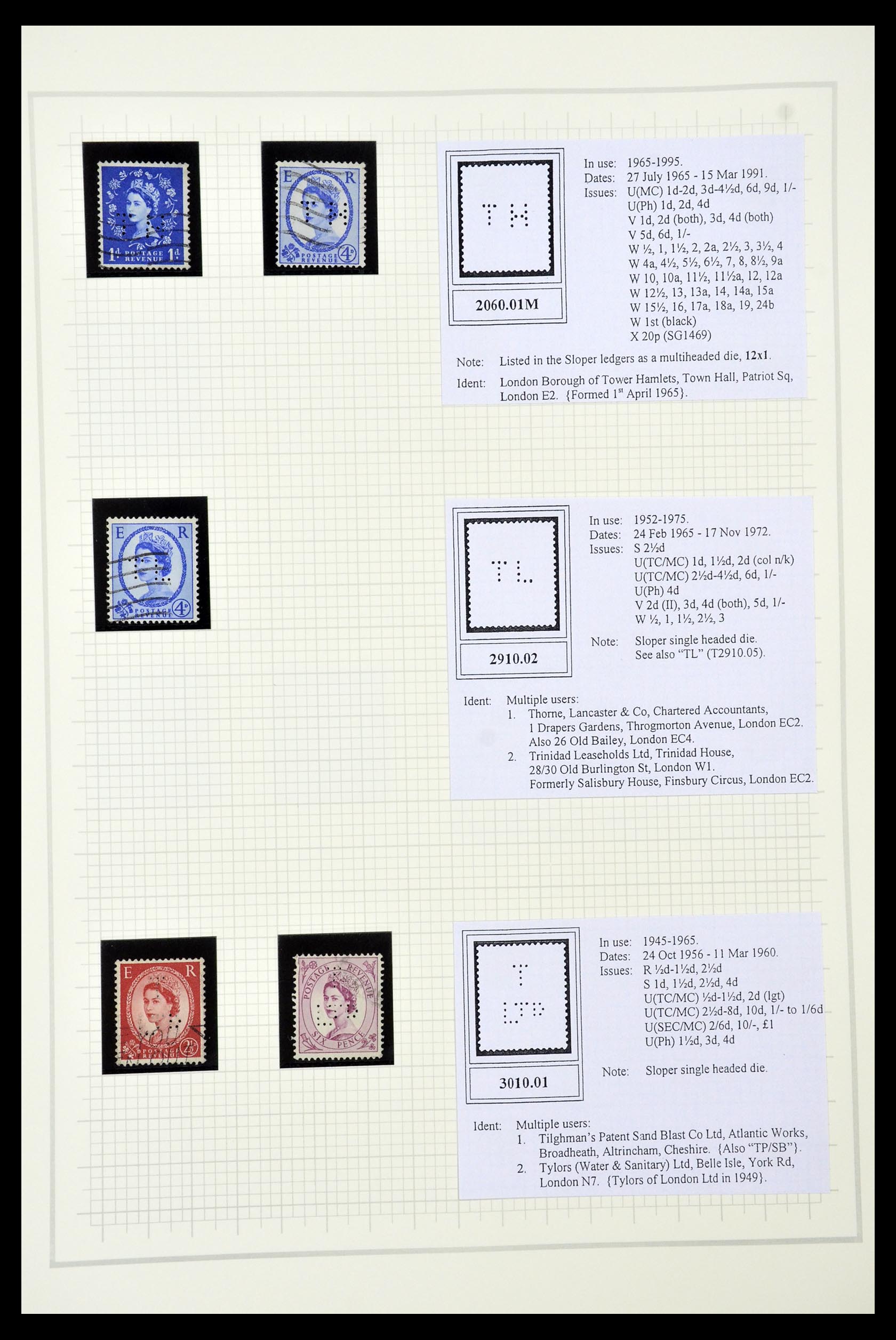 34785 2714 - Stamp Collection 34785 Great Britain perfins 1890-1960.
