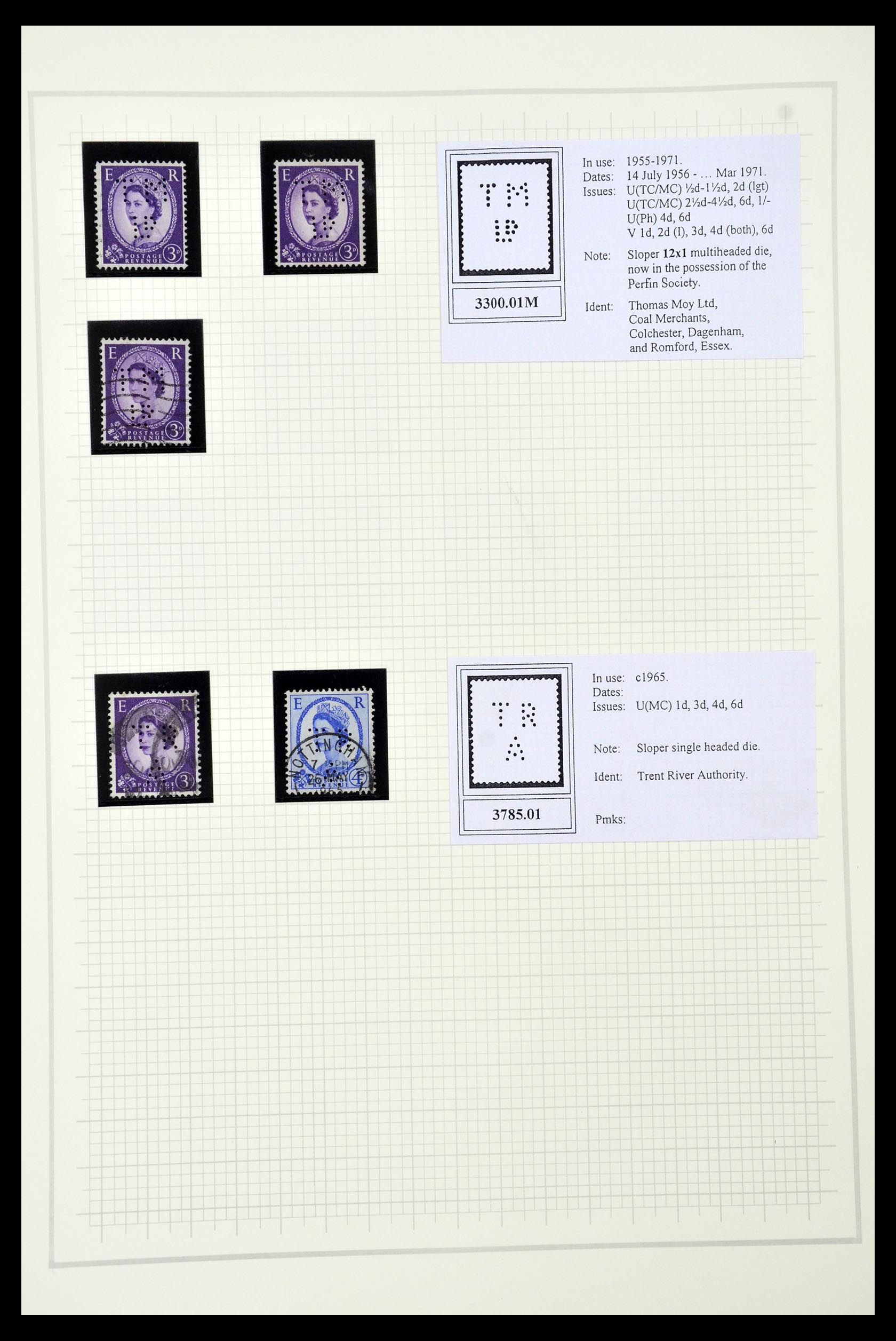 34785 2715 - Postzegelverzameling 34785 Engeland perfins 1890-1960.