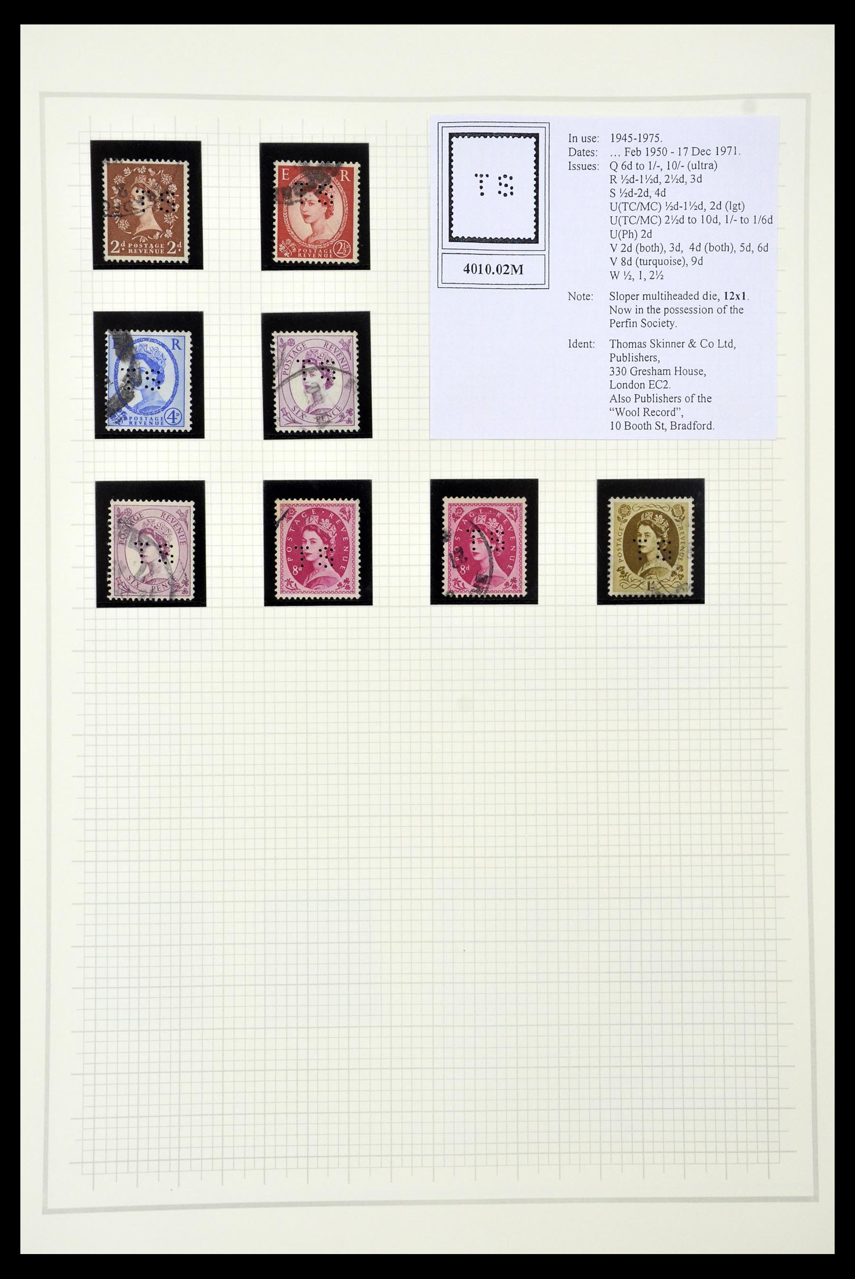 34785 2716 - Postzegelverzameling 34785 Engeland perfins 1890-1960.