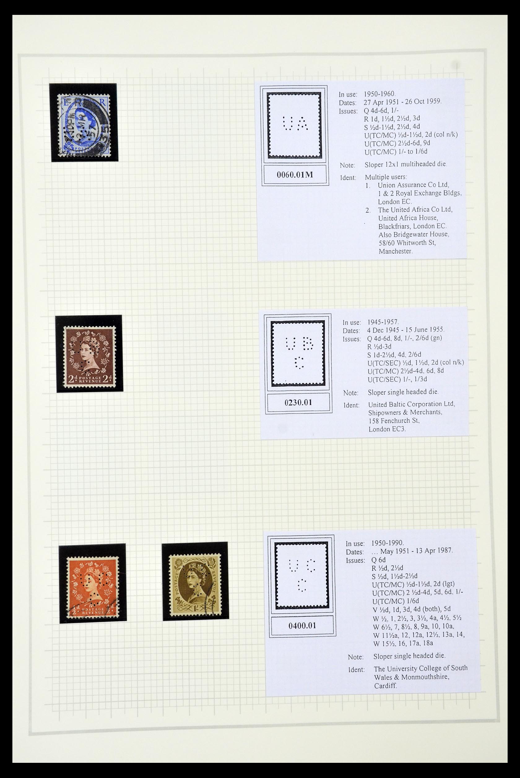 34785 2717 - Stamp Collection 34785 Great Britain perfins 1890-1960.