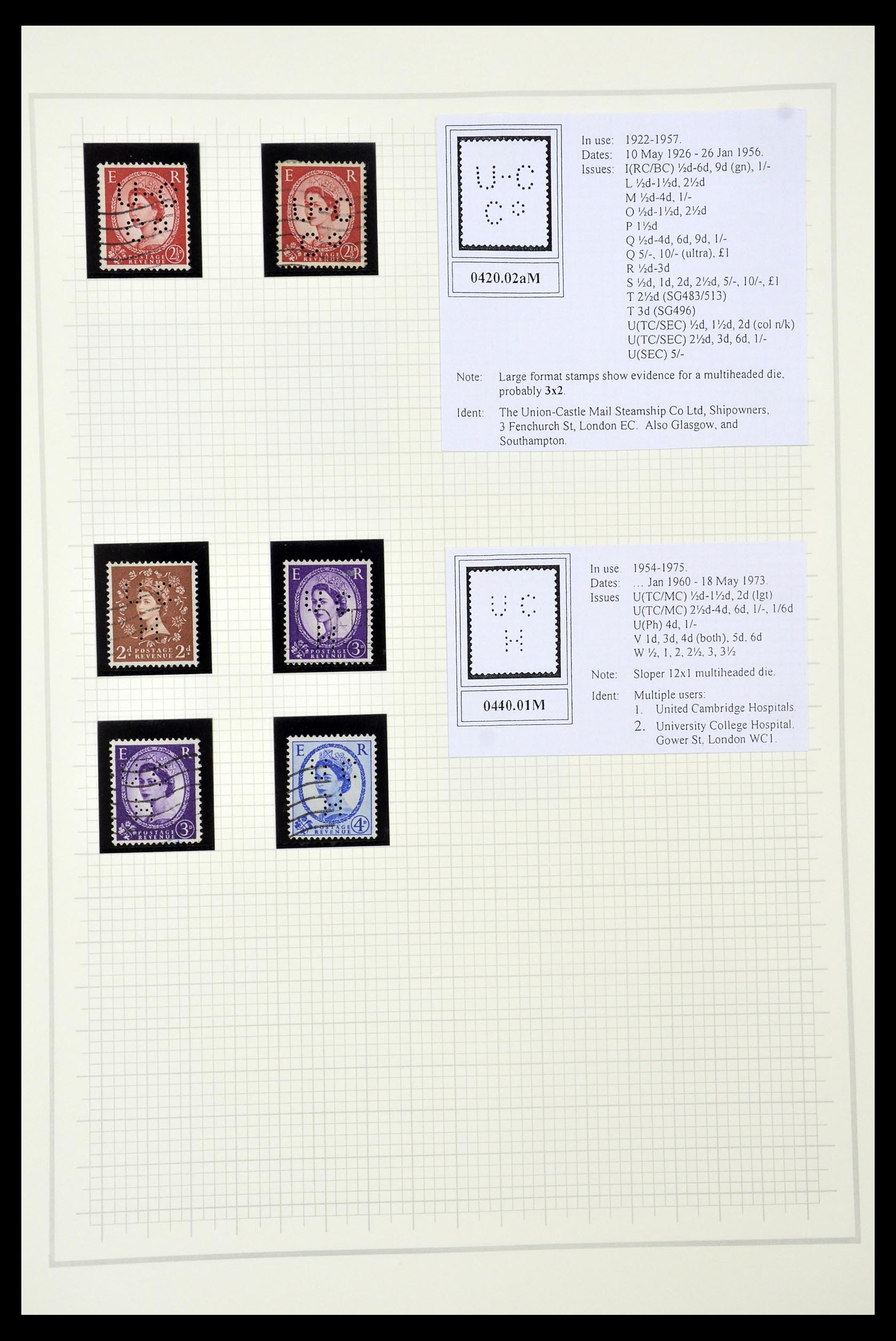 34785 2718 - Postzegelverzameling 34785 Engeland perfins 1890-1960.