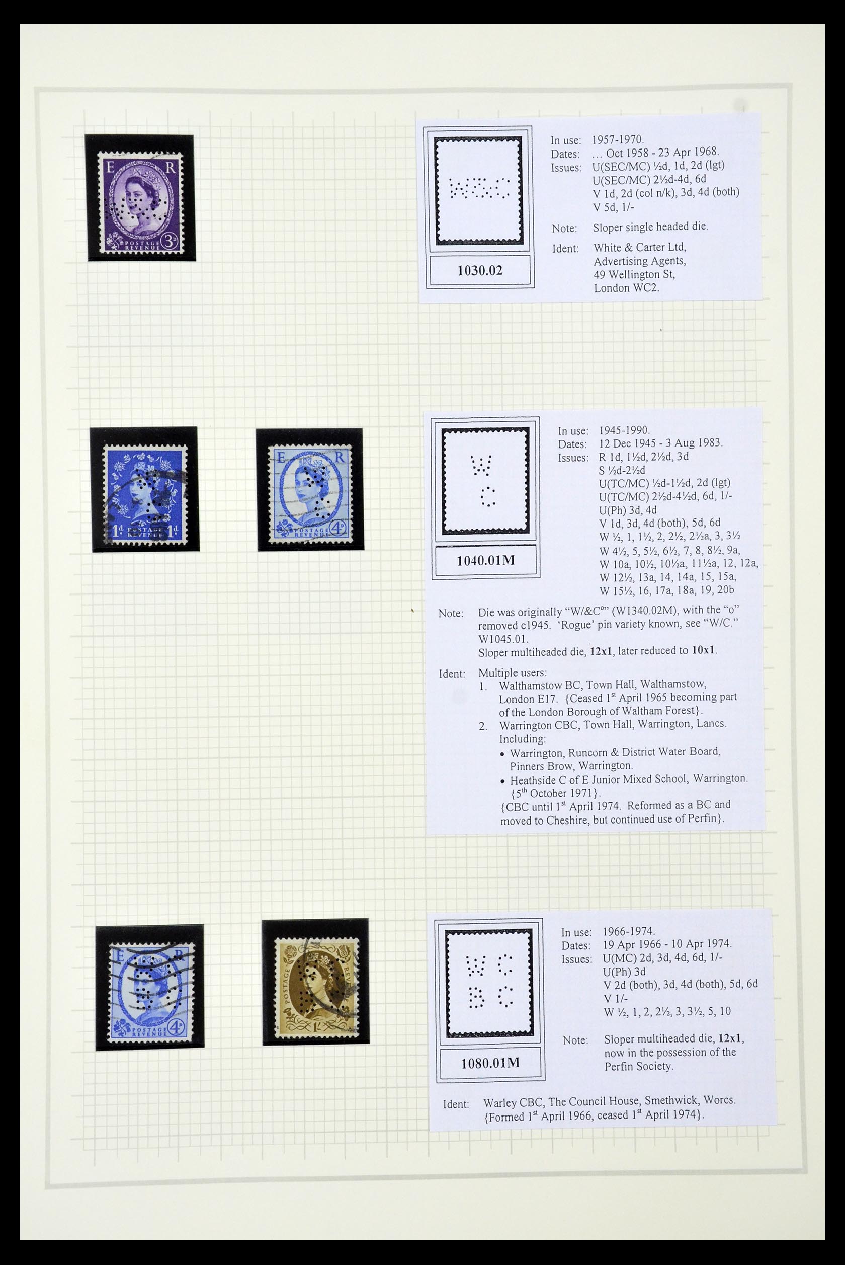 34785 2723 - Stamp Collection 34785 Great Britain perfins 1890-1960.