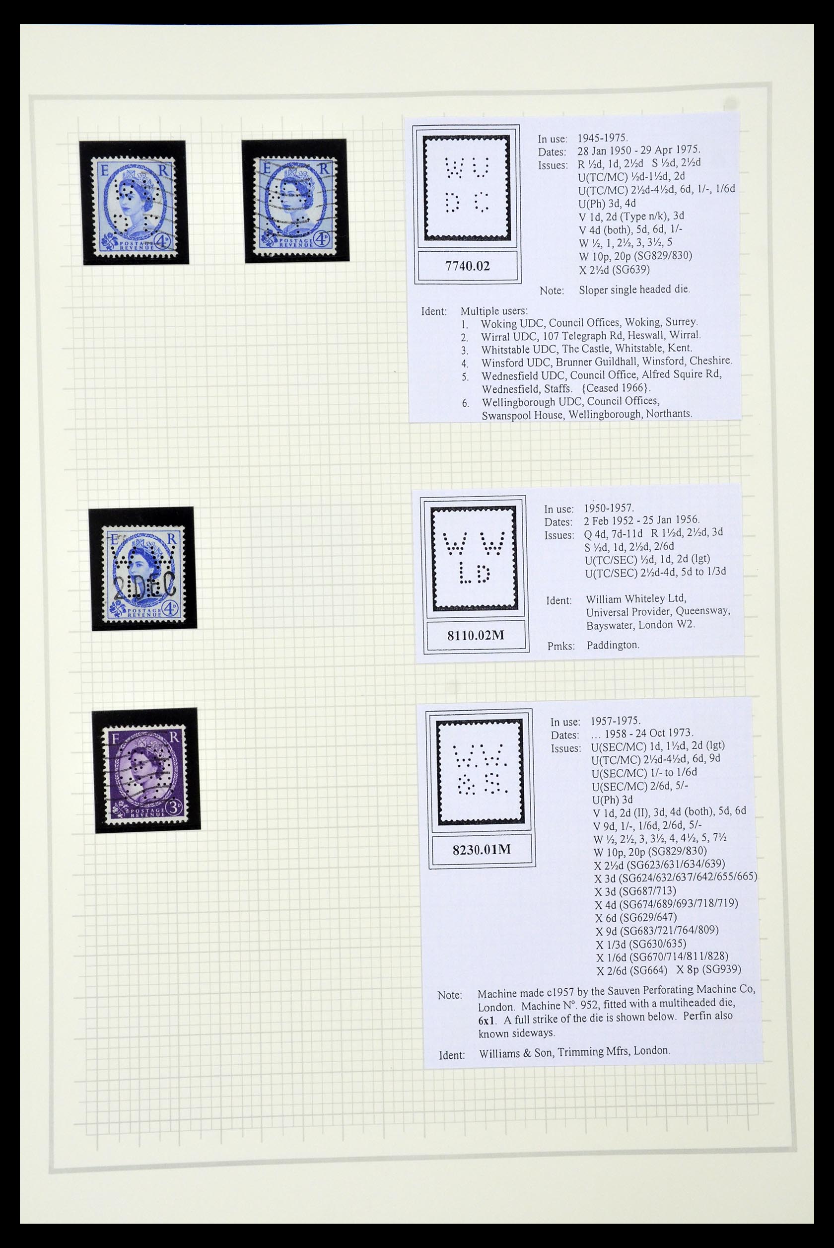 34785 2734 - Postzegelverzameling 34785 Engeland perfins 1890-1960.