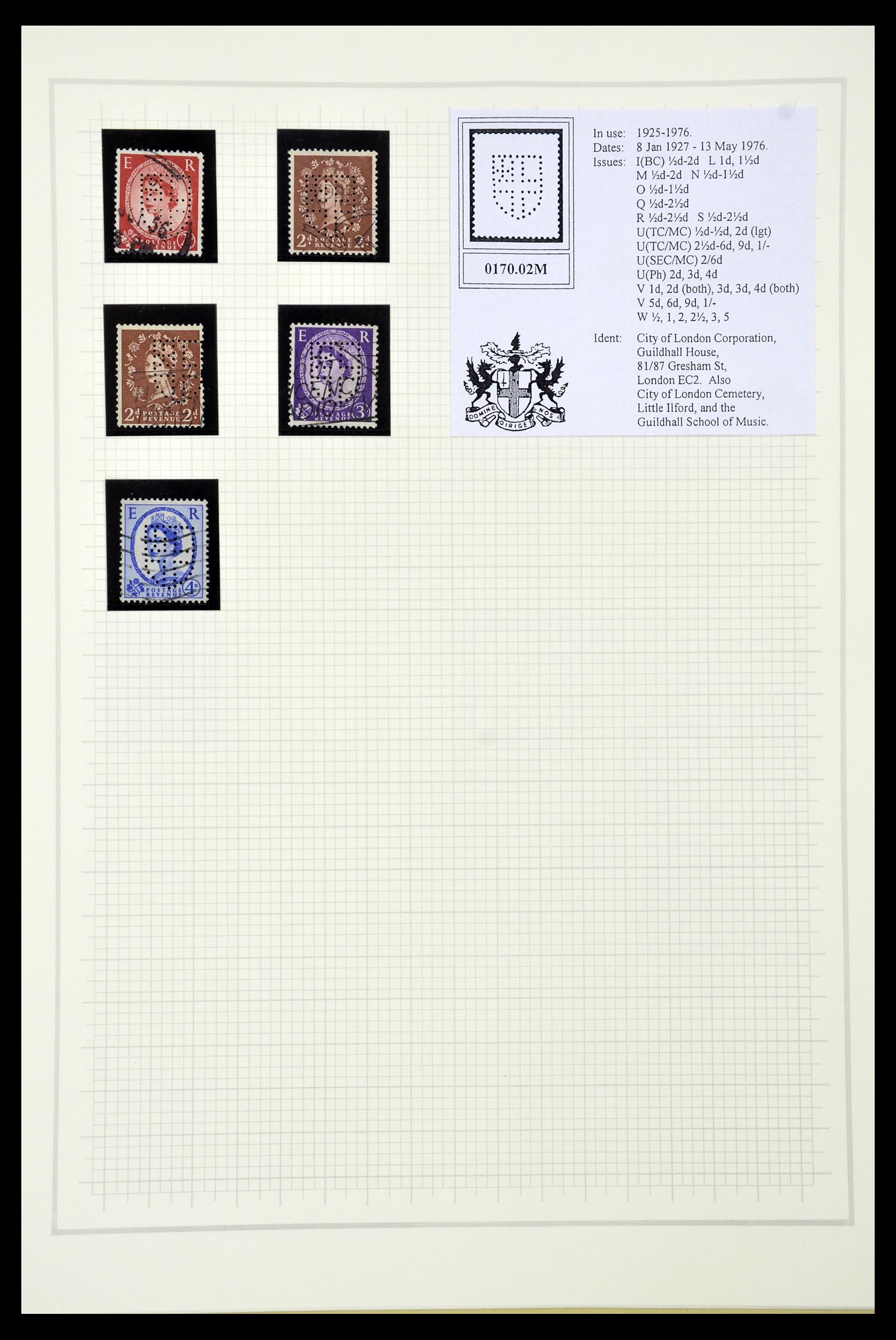 34785 2736 - Postzegelverzameling 34785 Engeland perfins 1890-1960.
