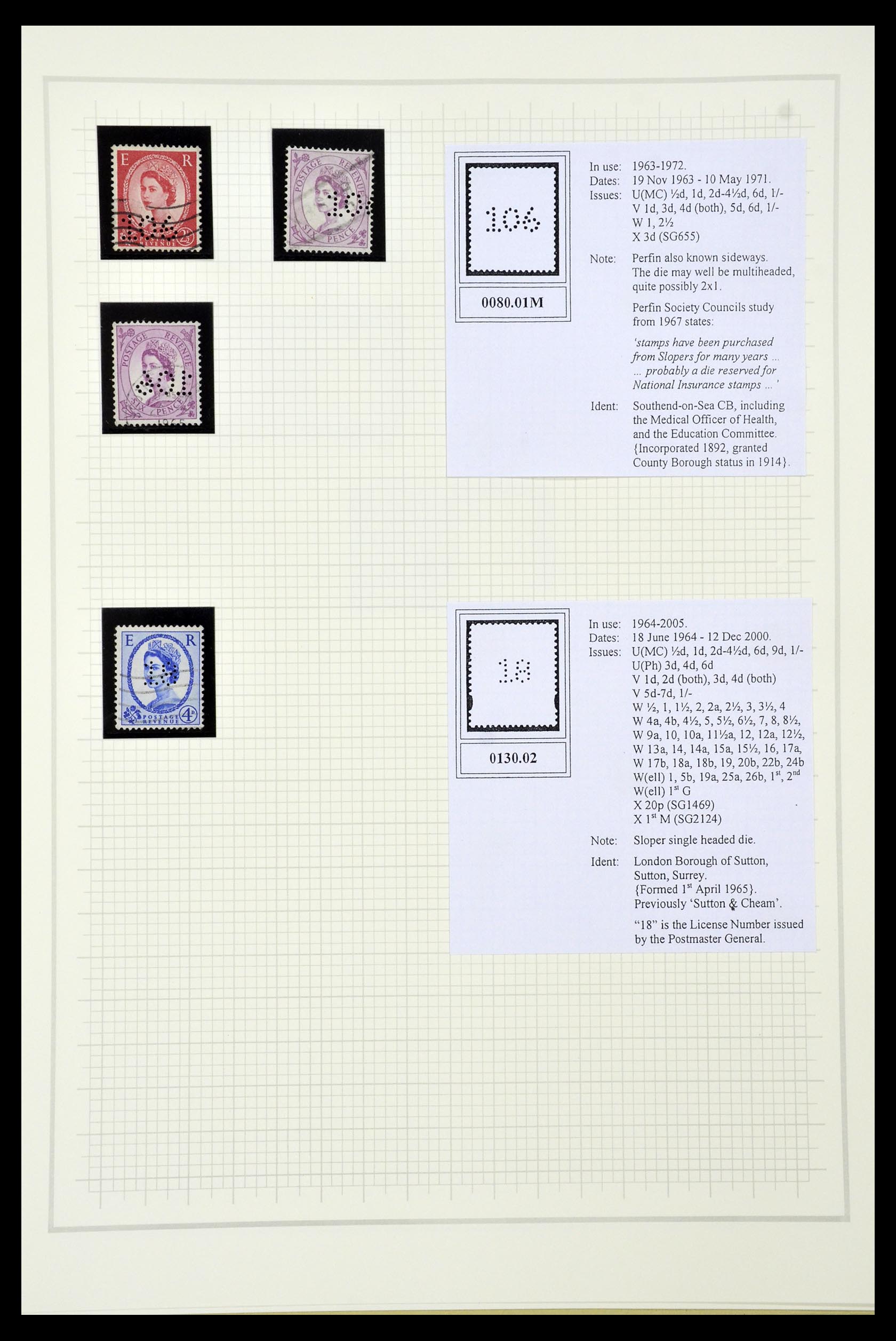 34785 2737 - Stamp Collection 34785 Great Britain perfins 1890-1960.