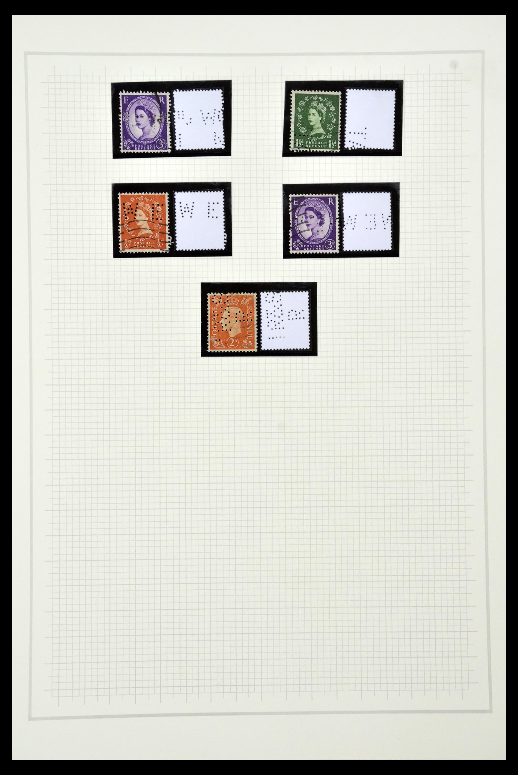 34785 2738 - Postzegelverzameling 34785 Engeland perfins 1890-1960.