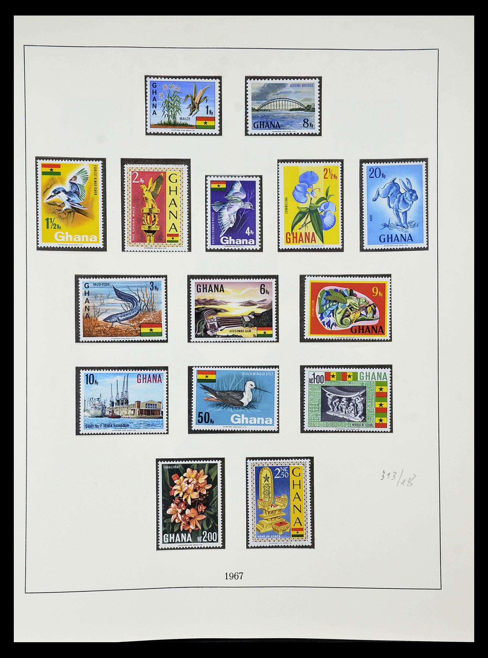 34791 045 - Postzegelverzameling 34791 Ghana 1957-1977.