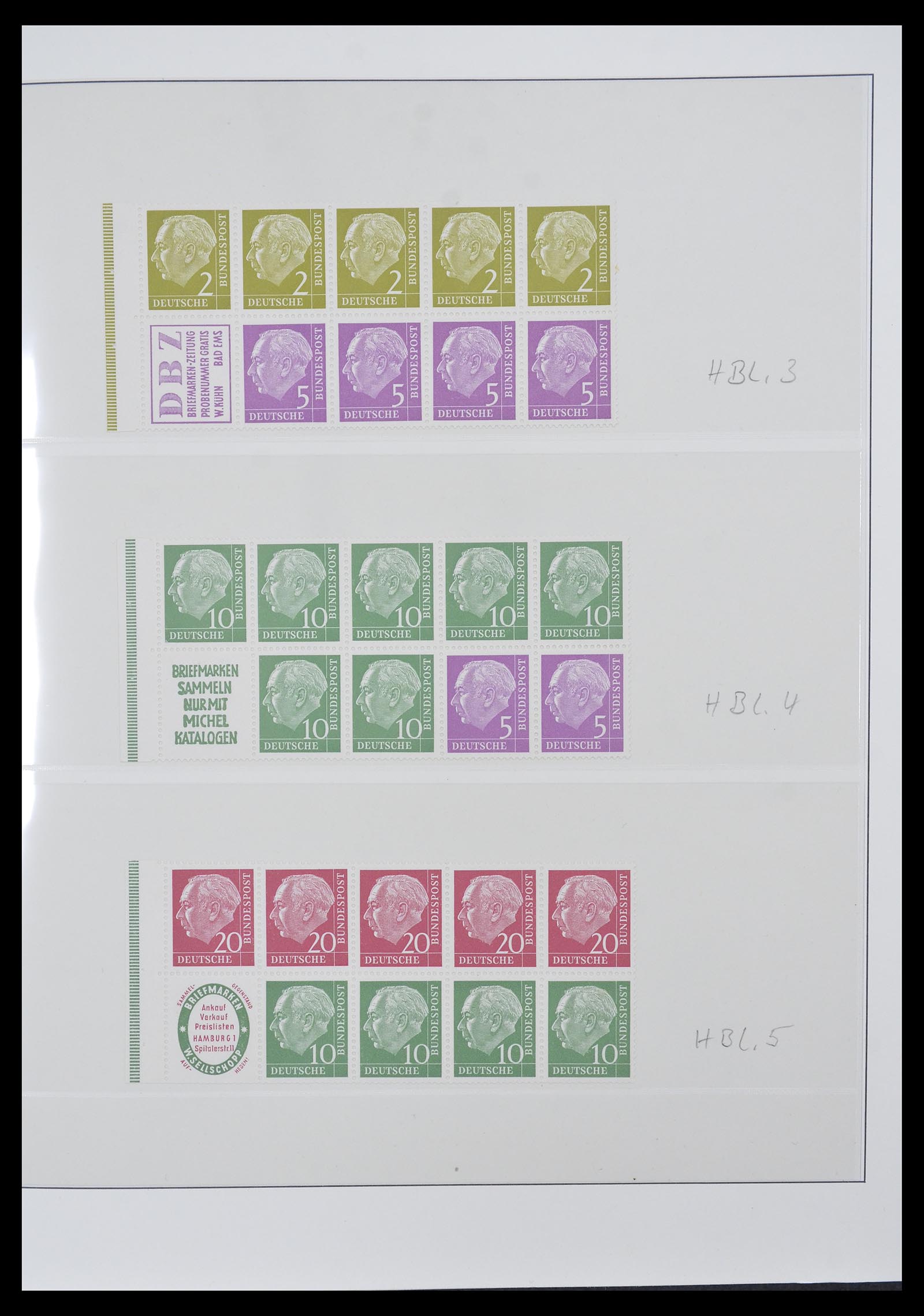 34793 005 - Postzegelverzameling 34793 Bundespost postzegelboekjes en combinaties