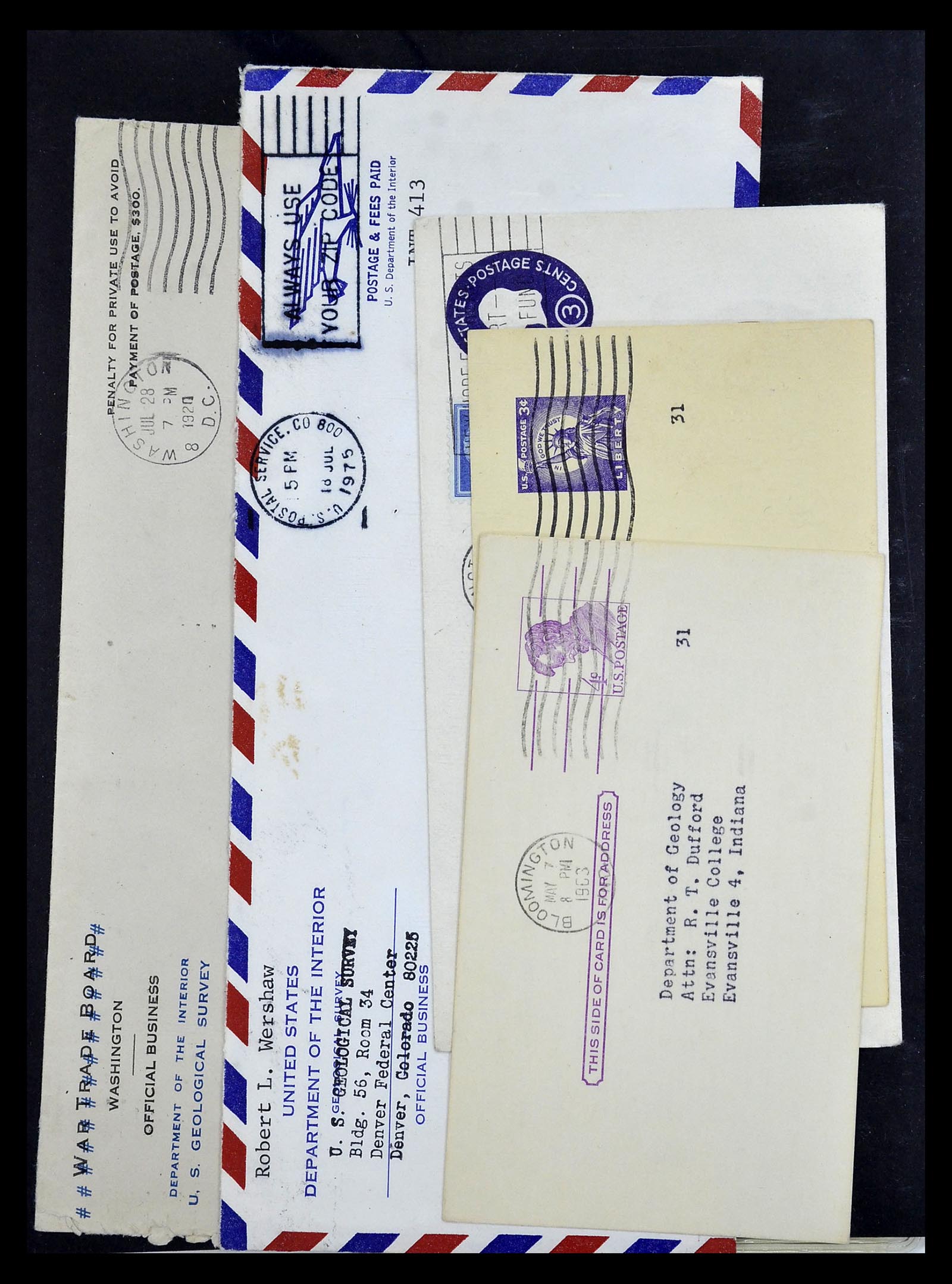 34801 157 - Postzegelverzameling 34801 USA dienst brieven 1840-2000.