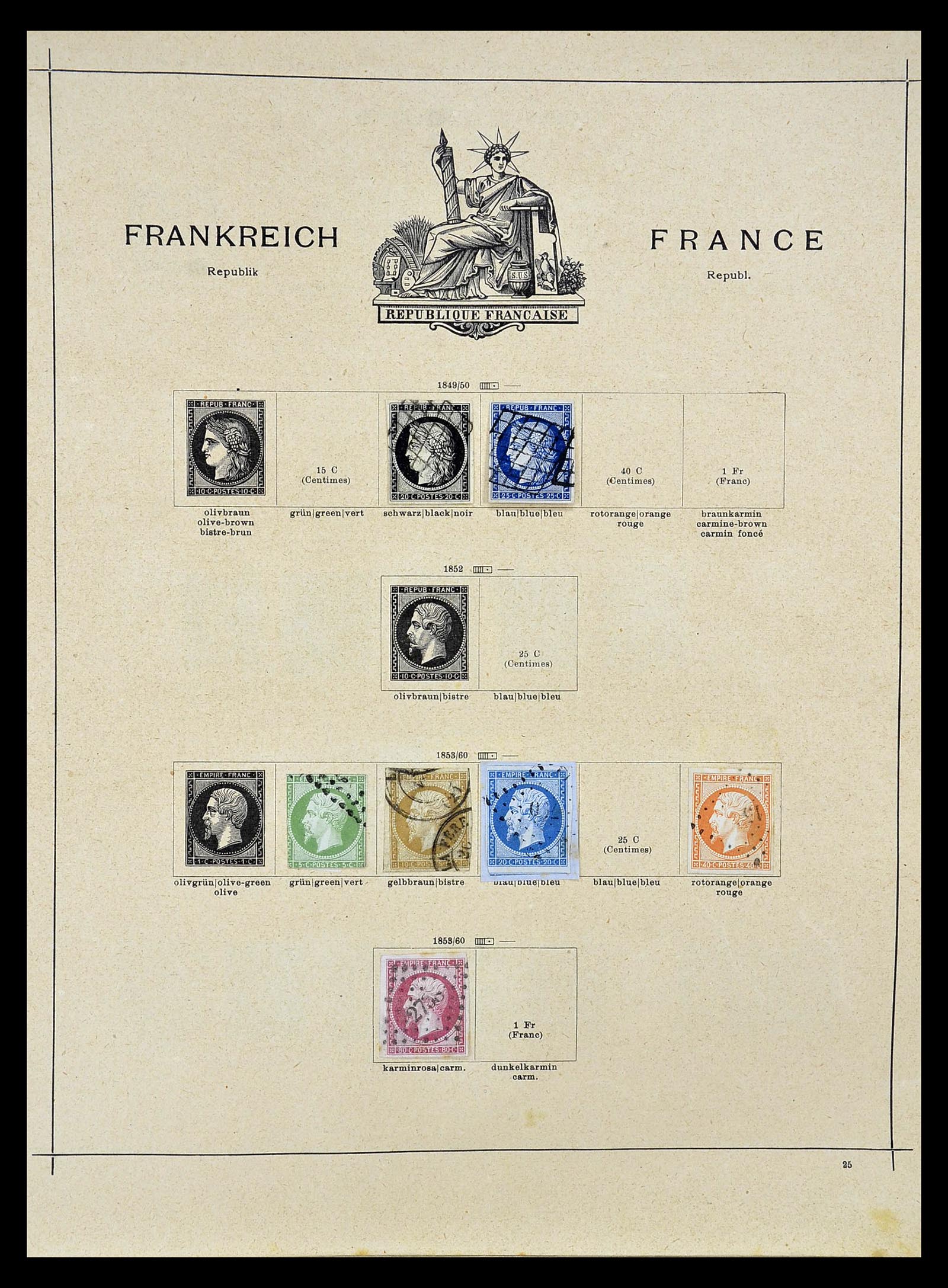 34802 001 - Postzegelverzameling 34802 Frankrijk 1849-1959.