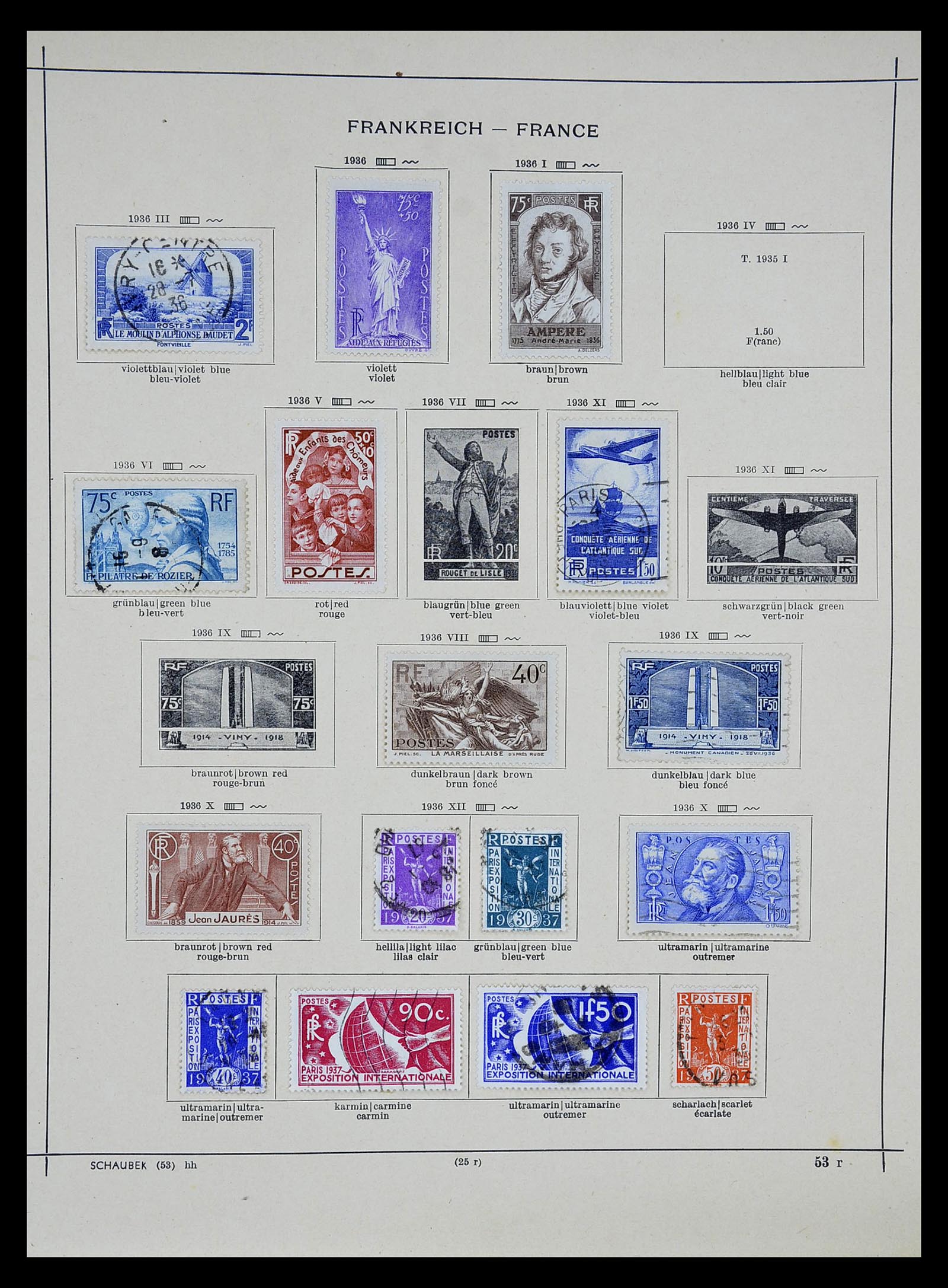 34802 019 - Postzegelverzameling 34802 Frankrijk 1849-1959.