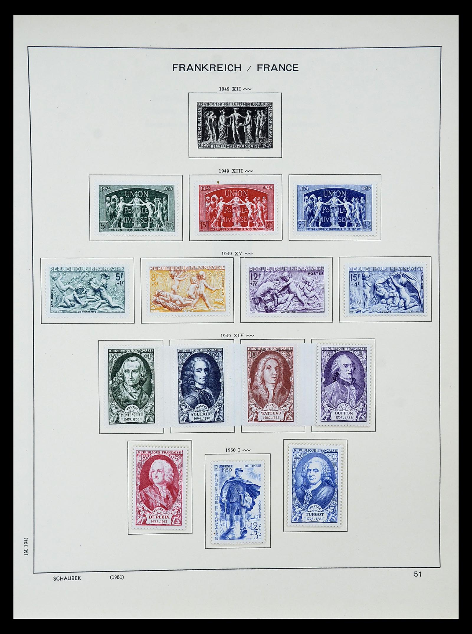 34802 052 - Postzegelverzameling 34802 Frankrijk 1849-1959.