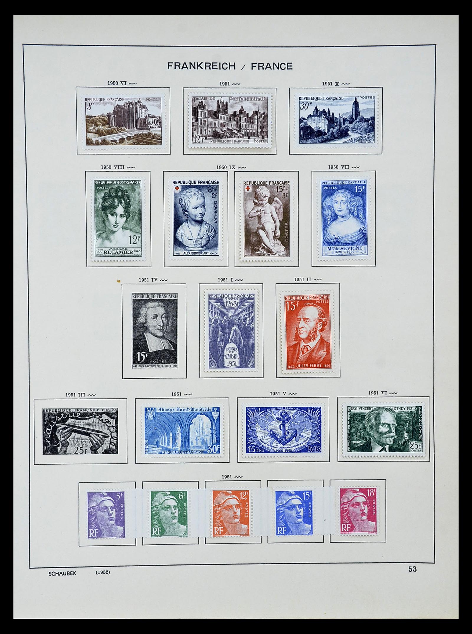 34802 054 - Postzegelverzameling 34802 Frankrijk 1849-1959.