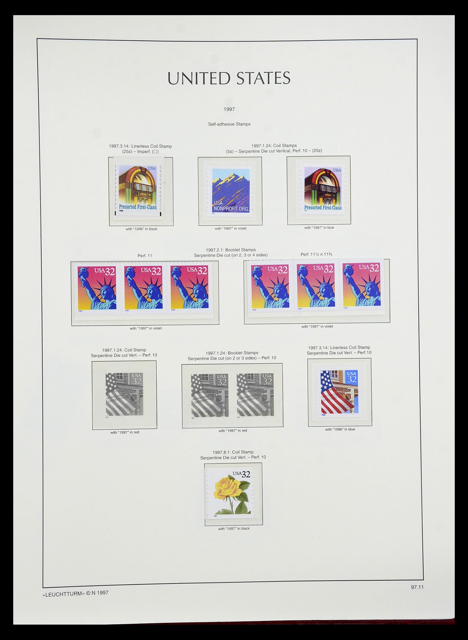 34807 043 - Postzegelverzameling 34807 USA 1988-1998.