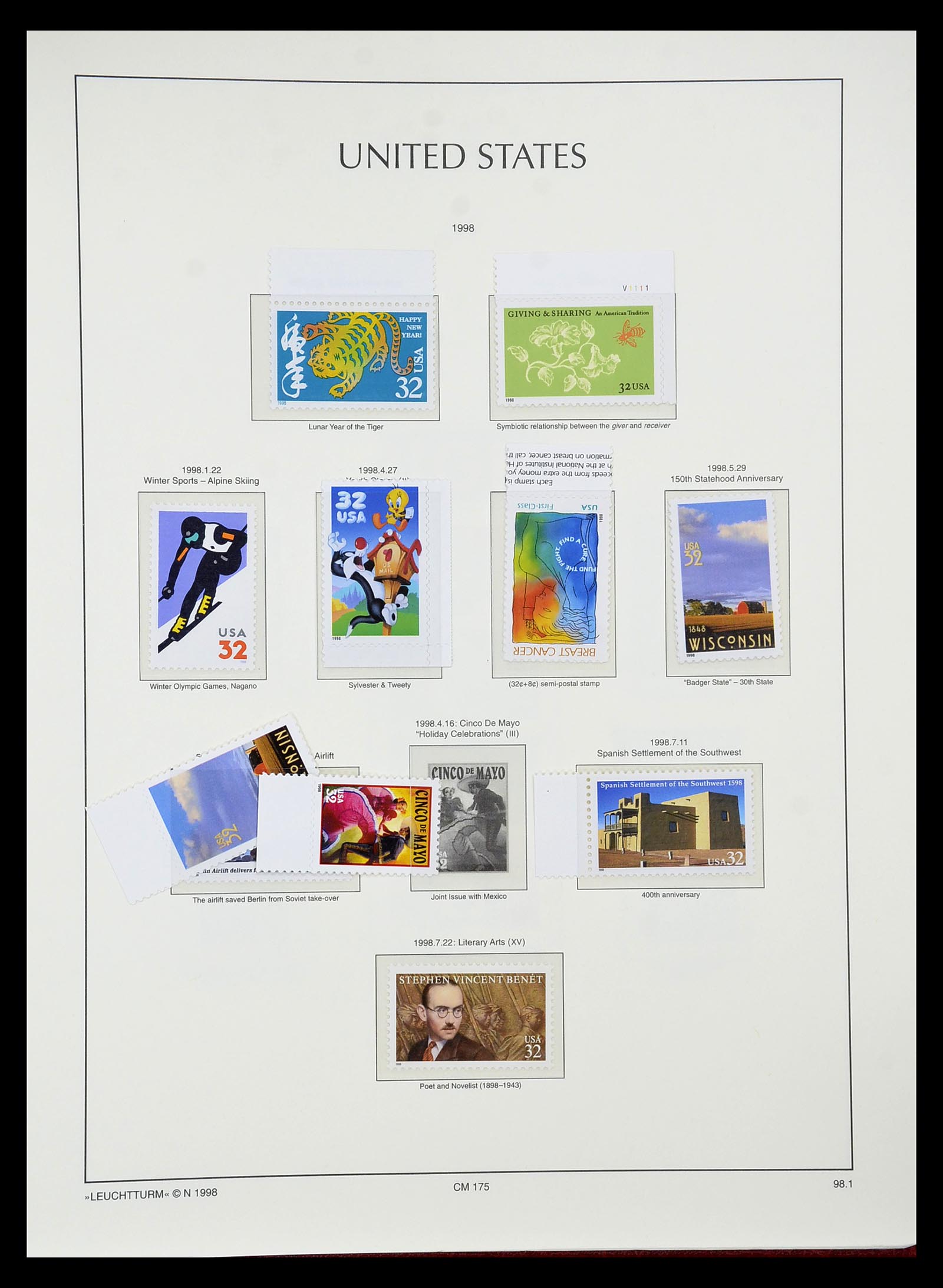 34807 044 - Postzegelverzameling 34807 USA 1988-1998.