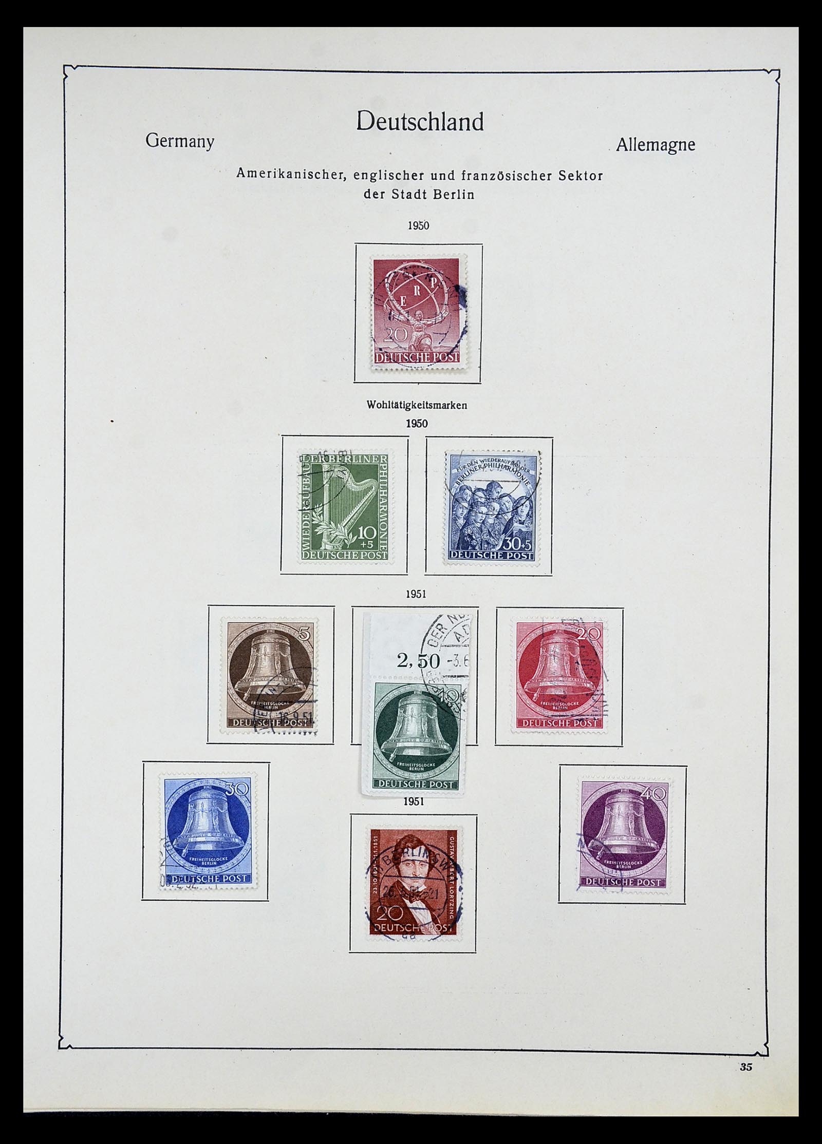 34809 073 - Postzegelverzameling 34809 Duitse Zones en Berlijn 1945-1990.