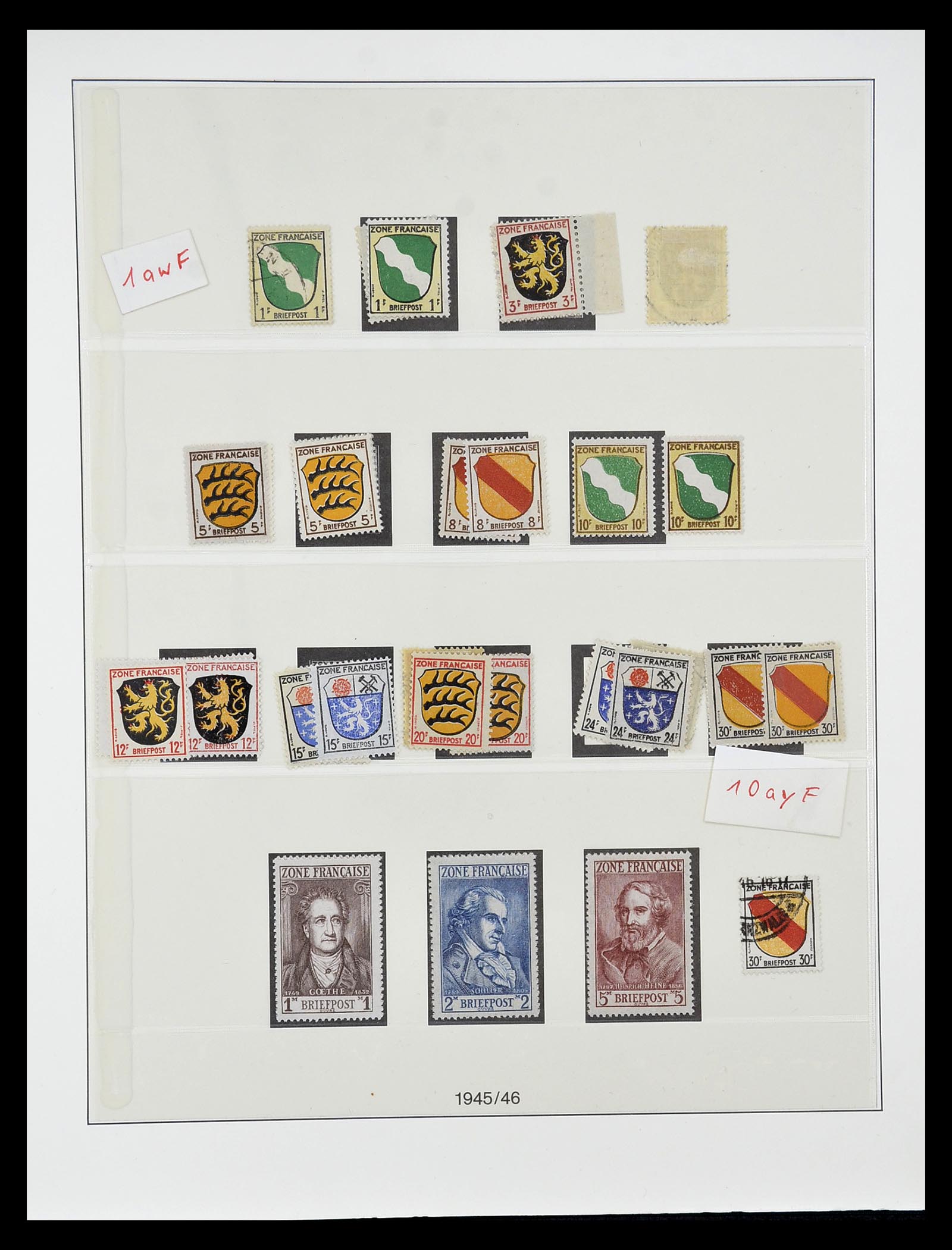 34814 001 - Postzegelverzameling 34814 Franse Zone 1945-1949.