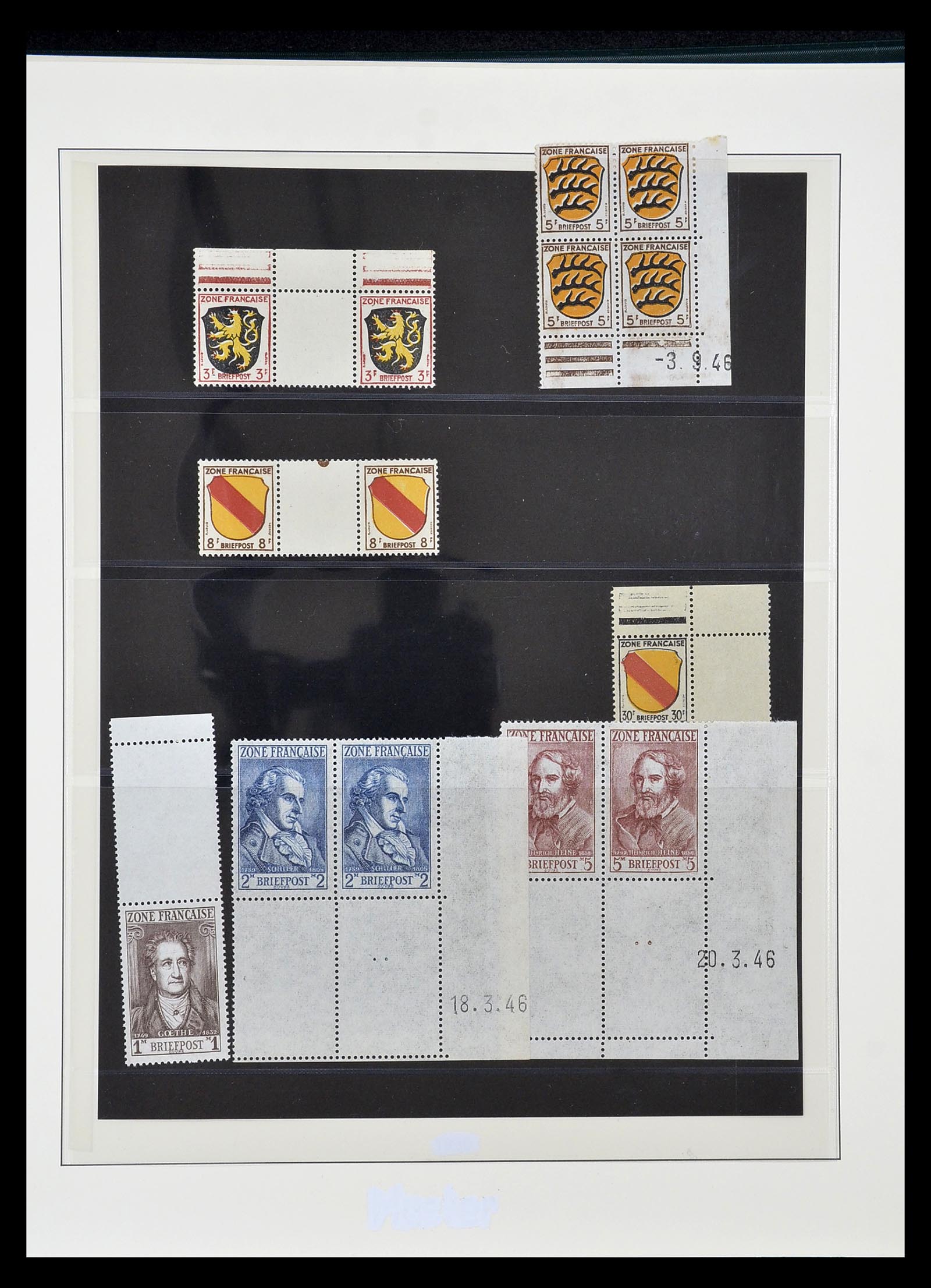 34814 003 - Postzegelverzameling 34814 Franse Zone 1945-1949.