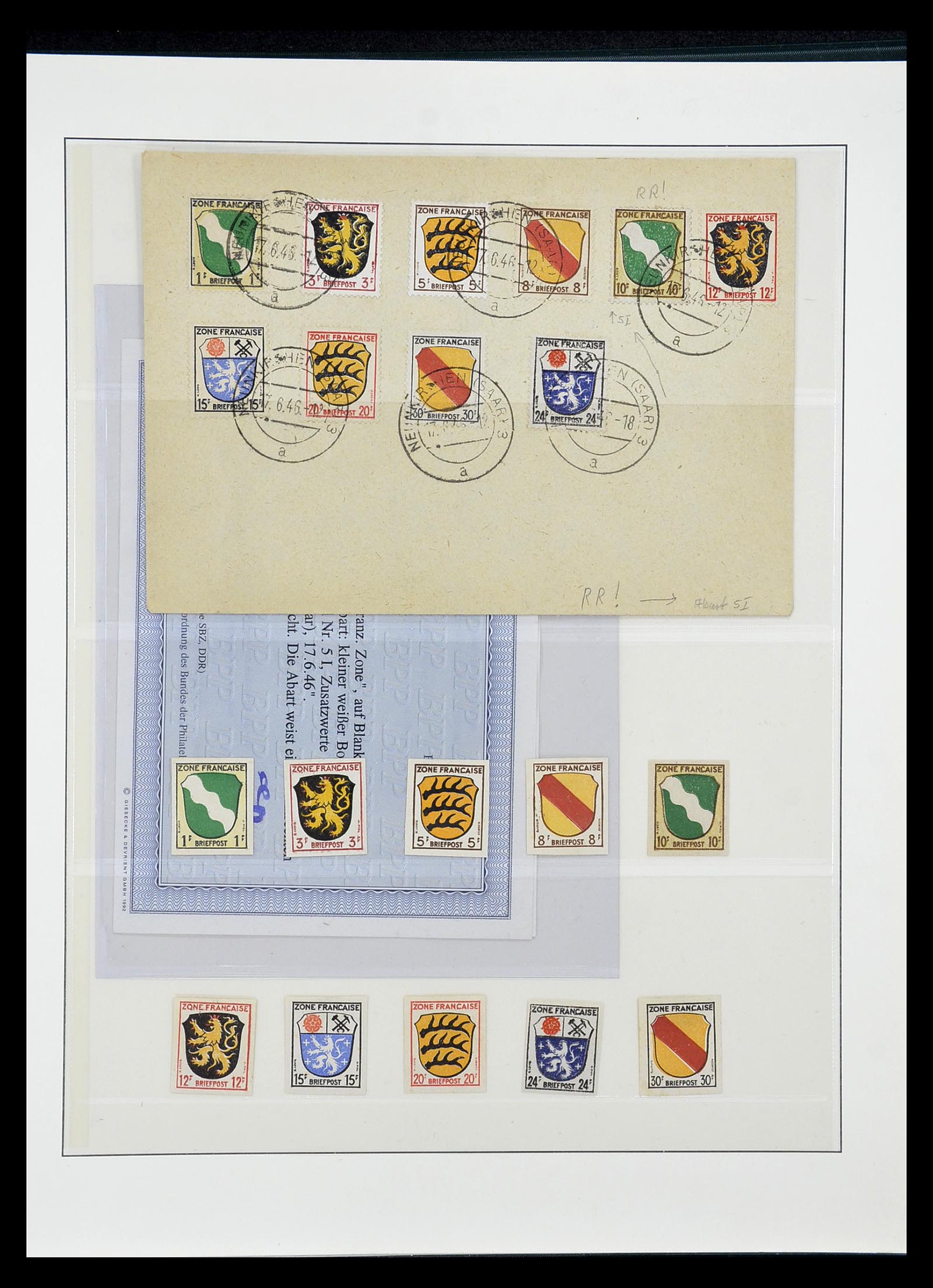 34814 004 - Postzegelverzameling 34814 Franse Zone 1945-1949.