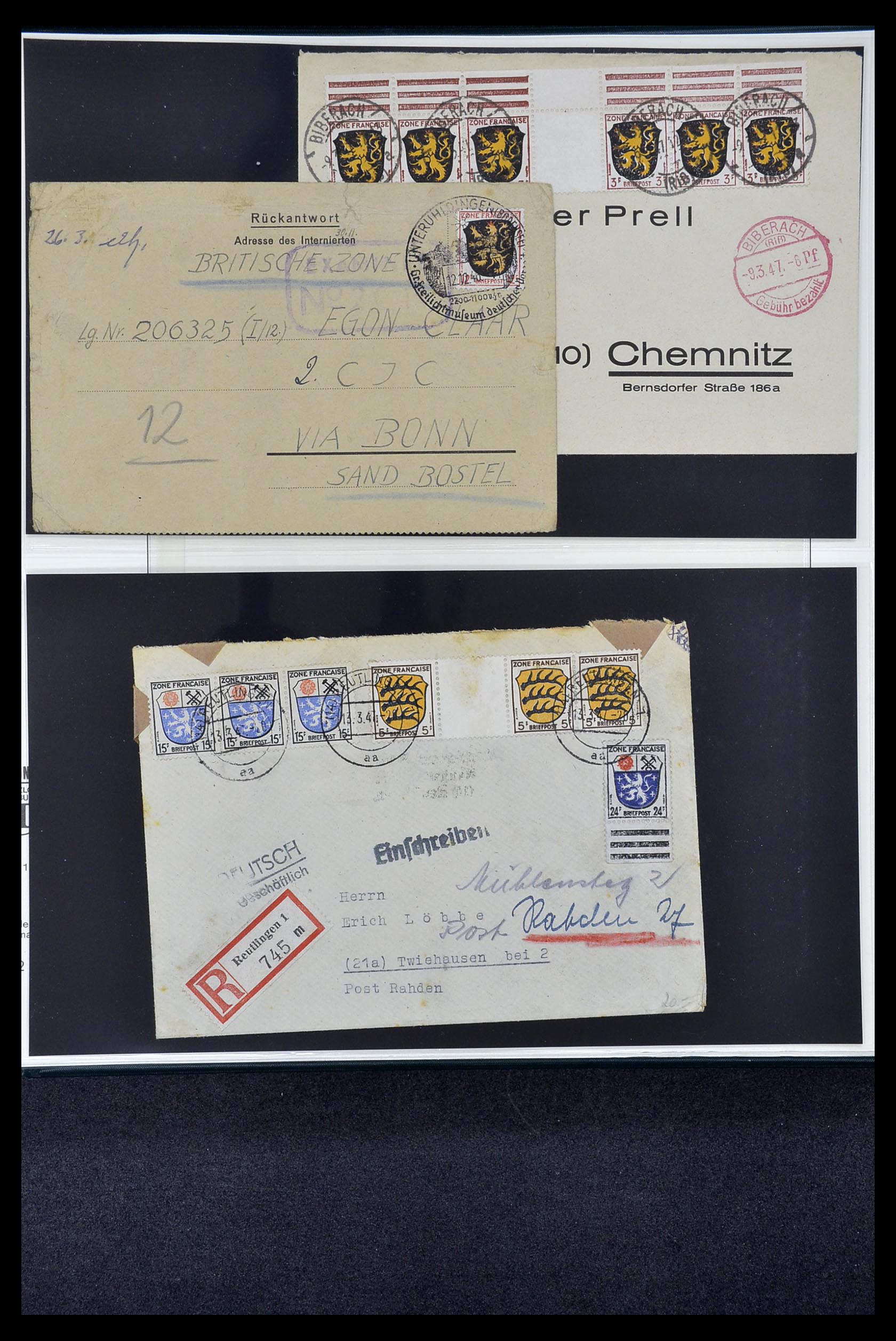 34814 006 - Postzegelverzameling 34814 Franse Zone 1945-1949.