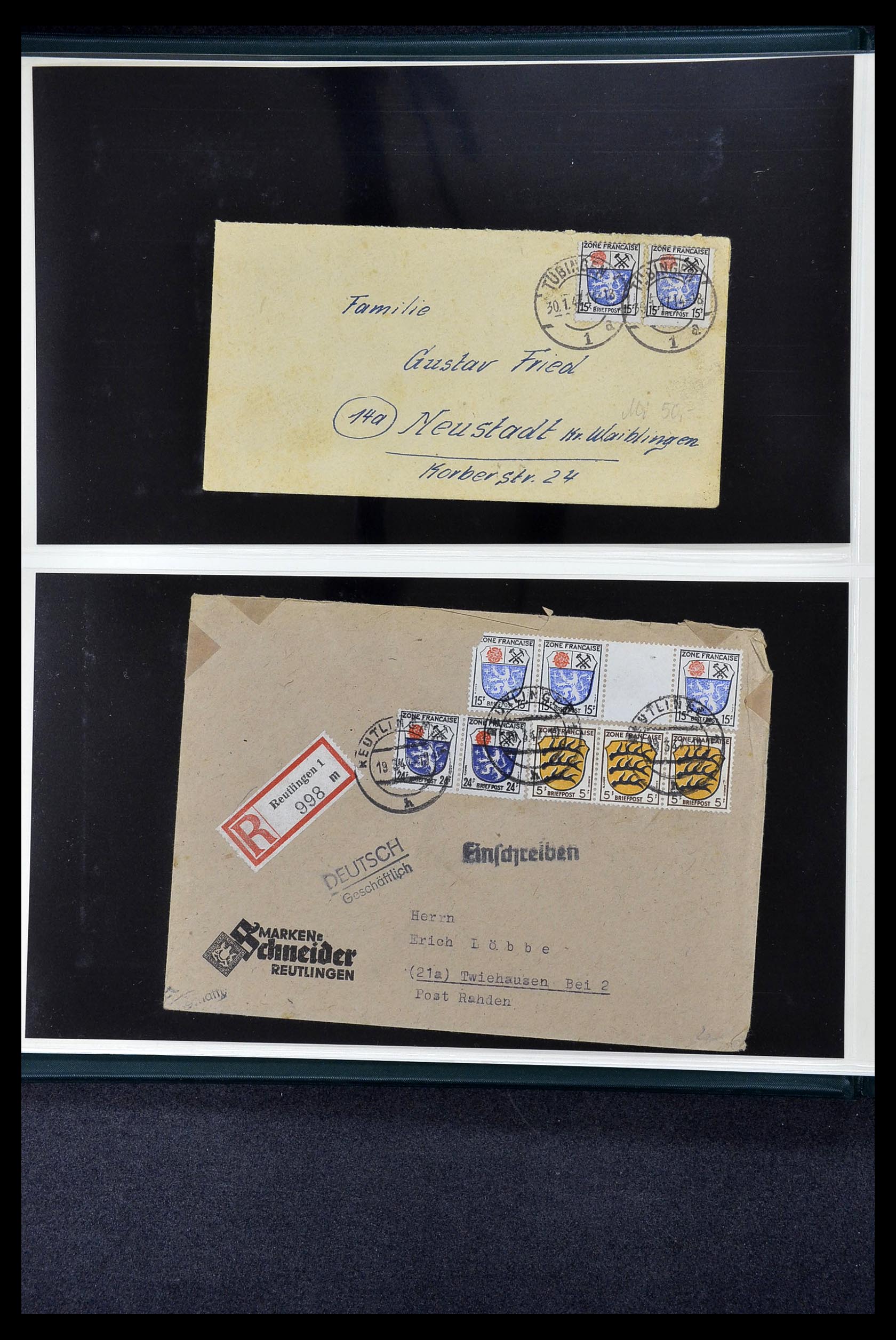 34814 007 - Postzegelverzameling 34814 Franse Zone 1945-1949.
