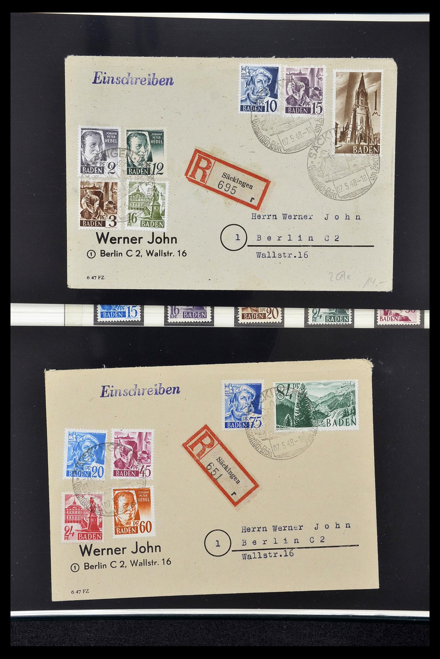 34814 010 - Postzegelverzameling 34814 Franse Zone 1945-1949.