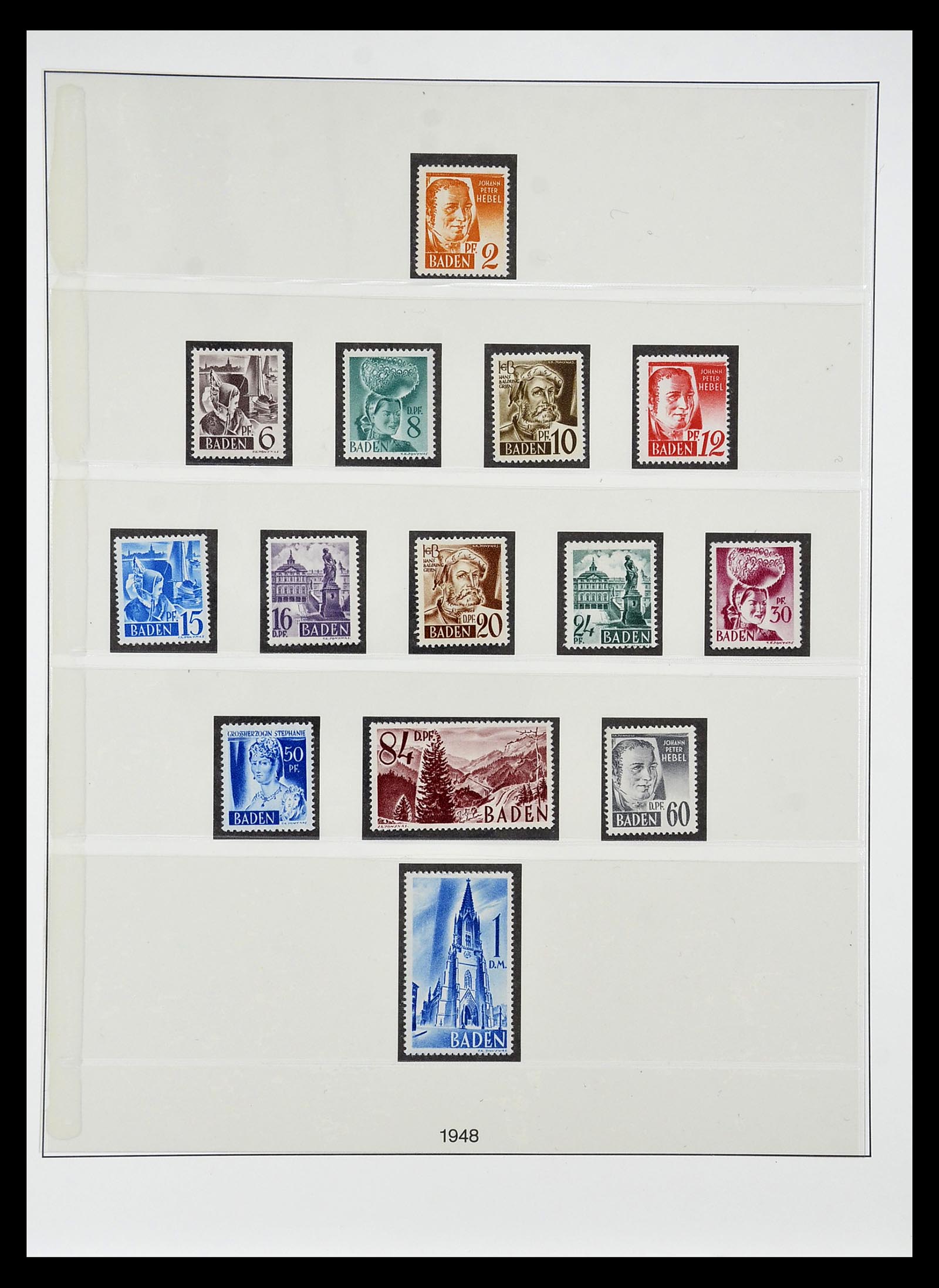 34814 012 - Postzegelverzameling 34814 Franse Zone 1945-1949.