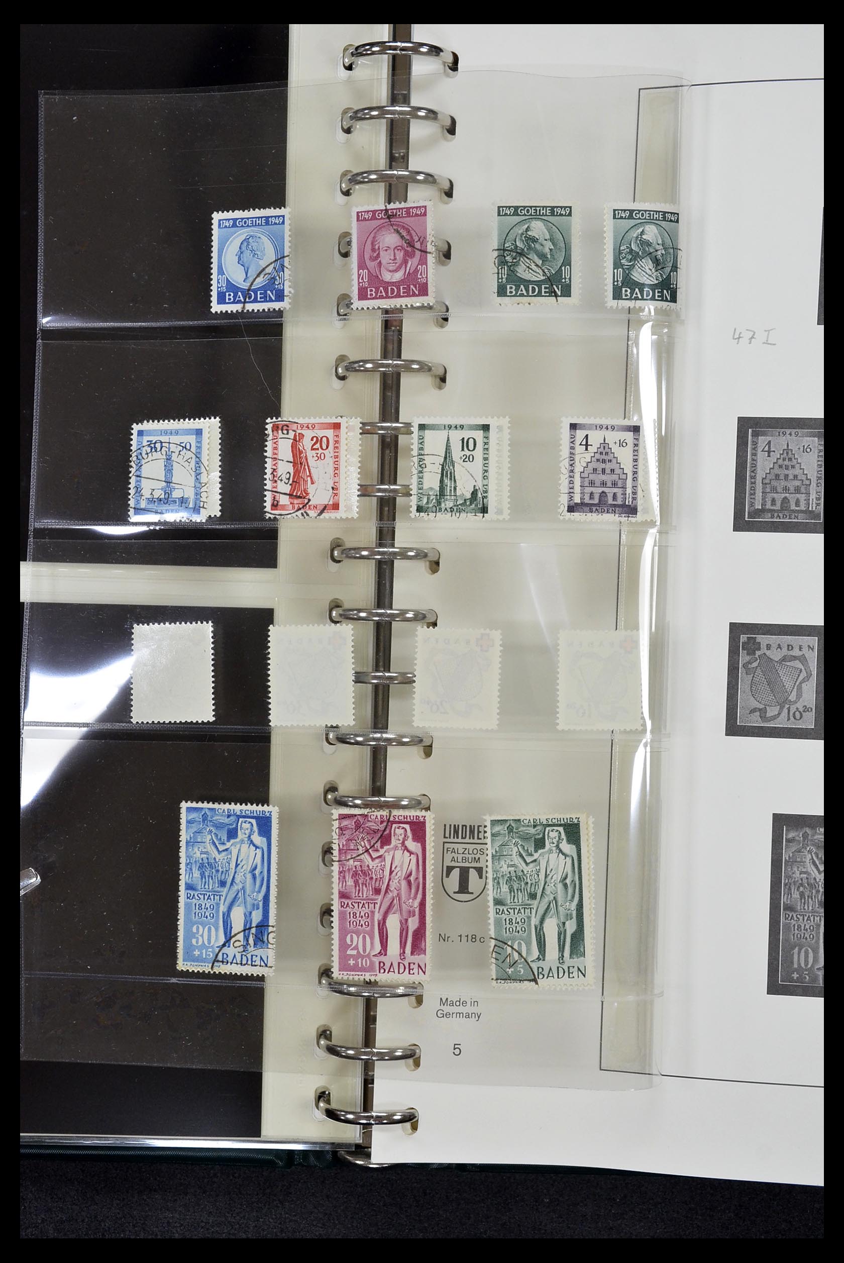 34814 020 - Postzegelverzameling 34814 Franse Zone 1945-1949.