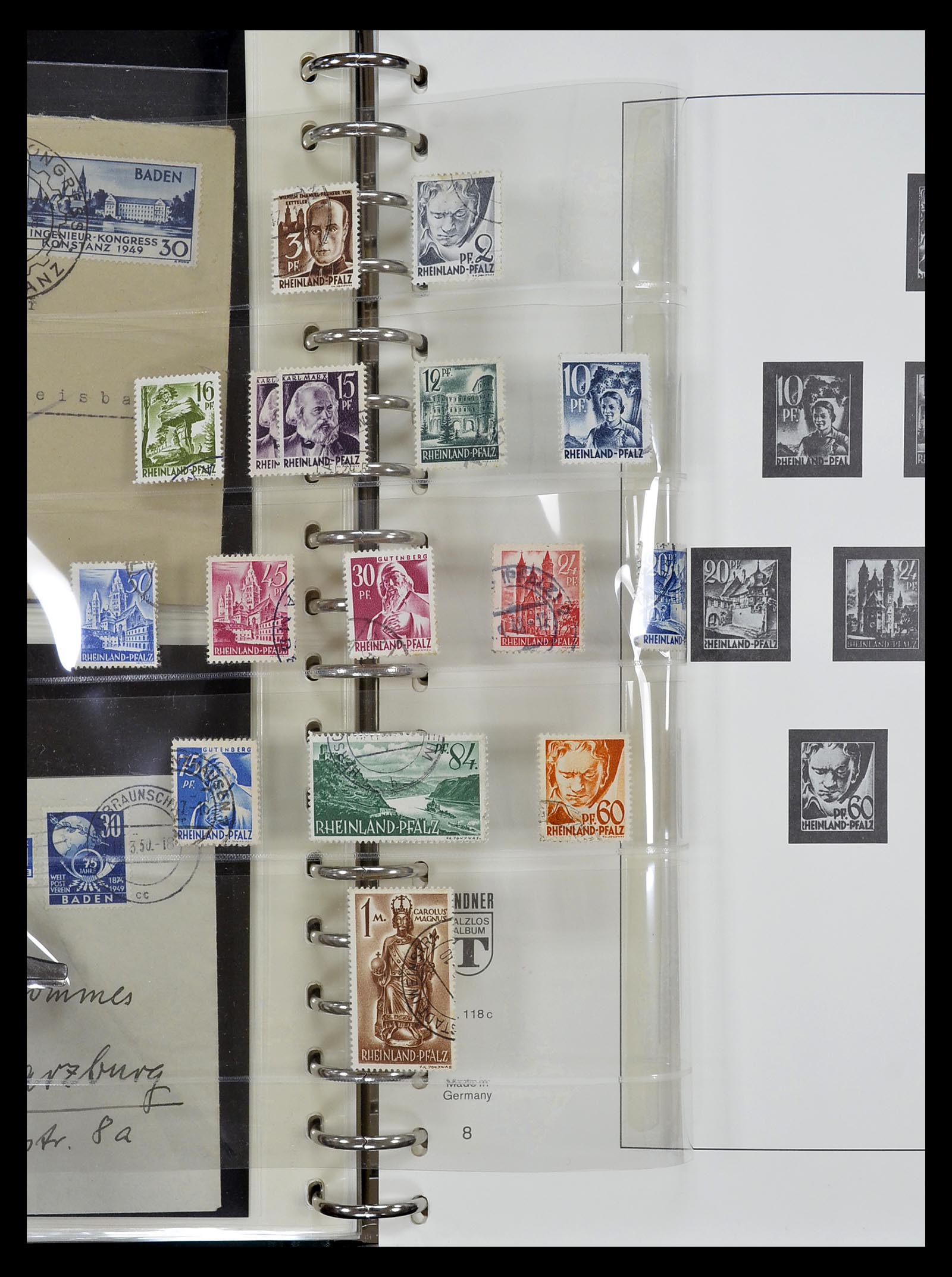 34814 028 - Postzegelverzameling 34814 Franse Zone 1945-1949.
