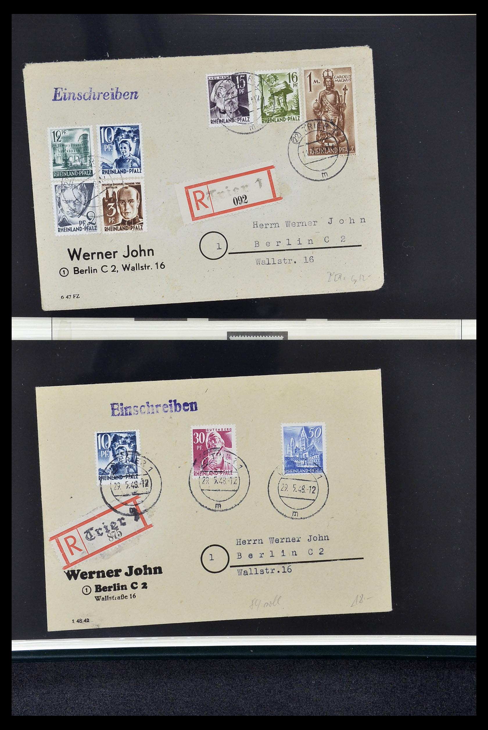 34814 029 - Postzegelverzameling 34814 Franse Zone 1945-1949.