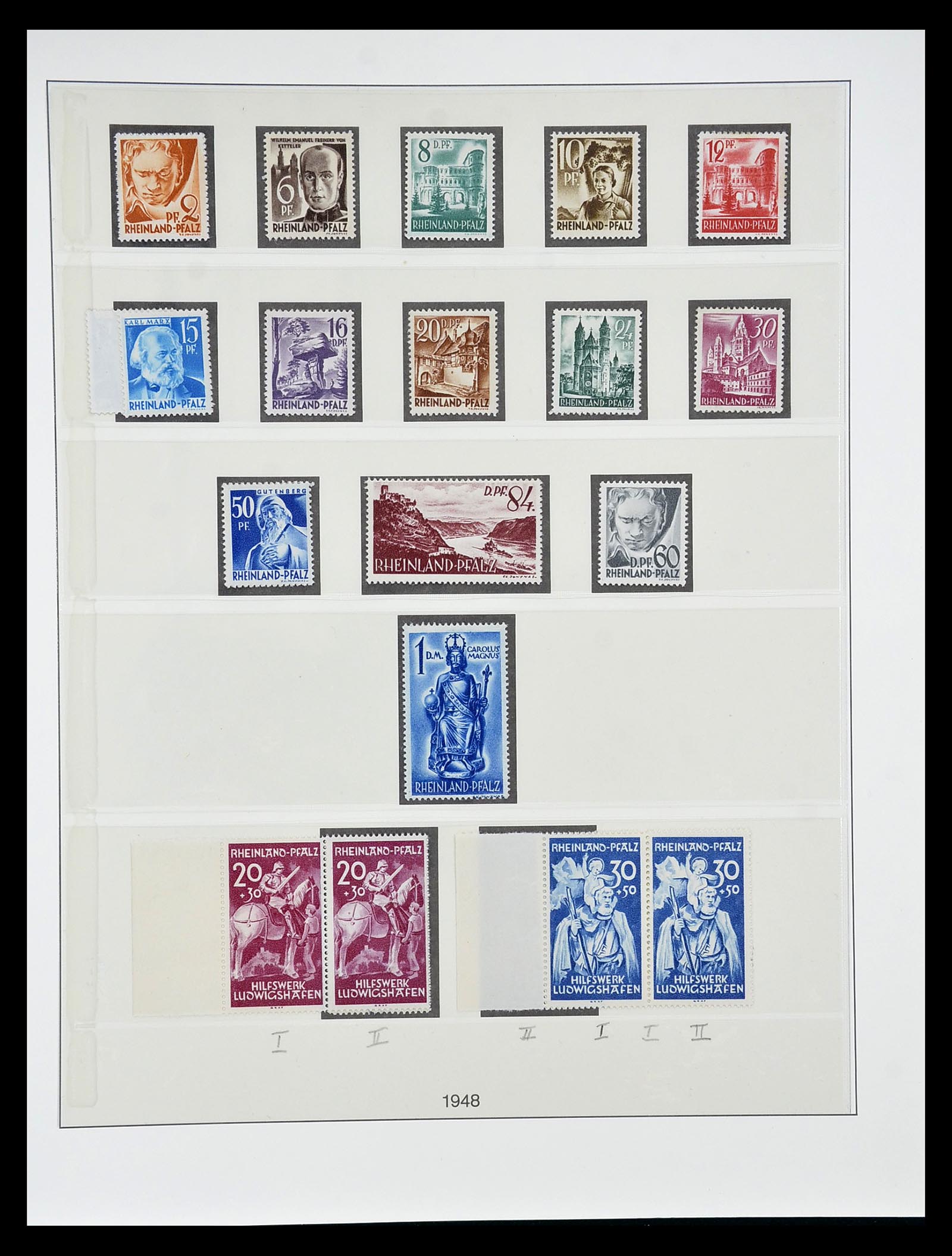 34814 031 - Postzegelverzameling 34814 Franse Zone 1945-1949.