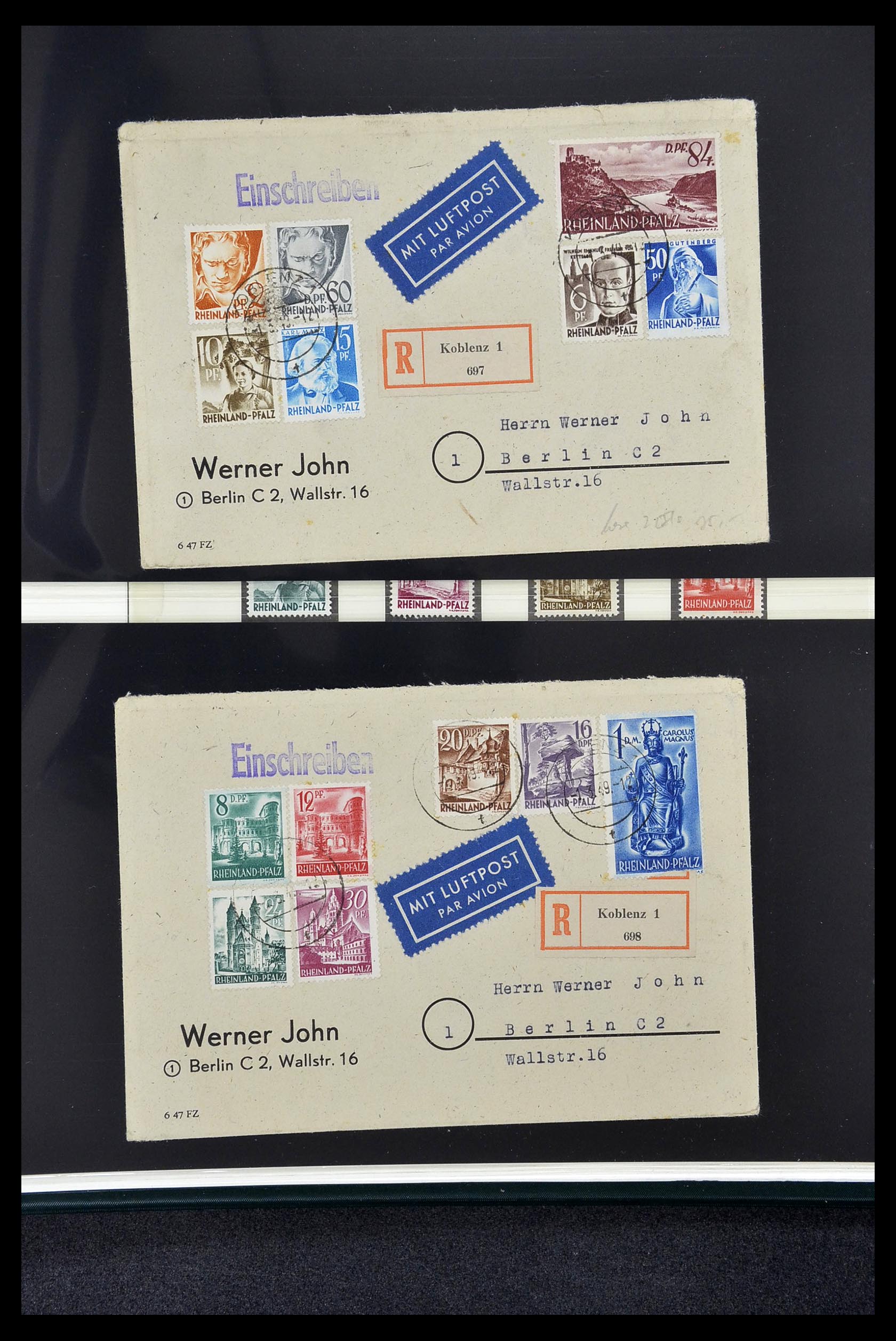 34814 033 - Postzegelverzameling 34814 Franse Zone 1945-1949.