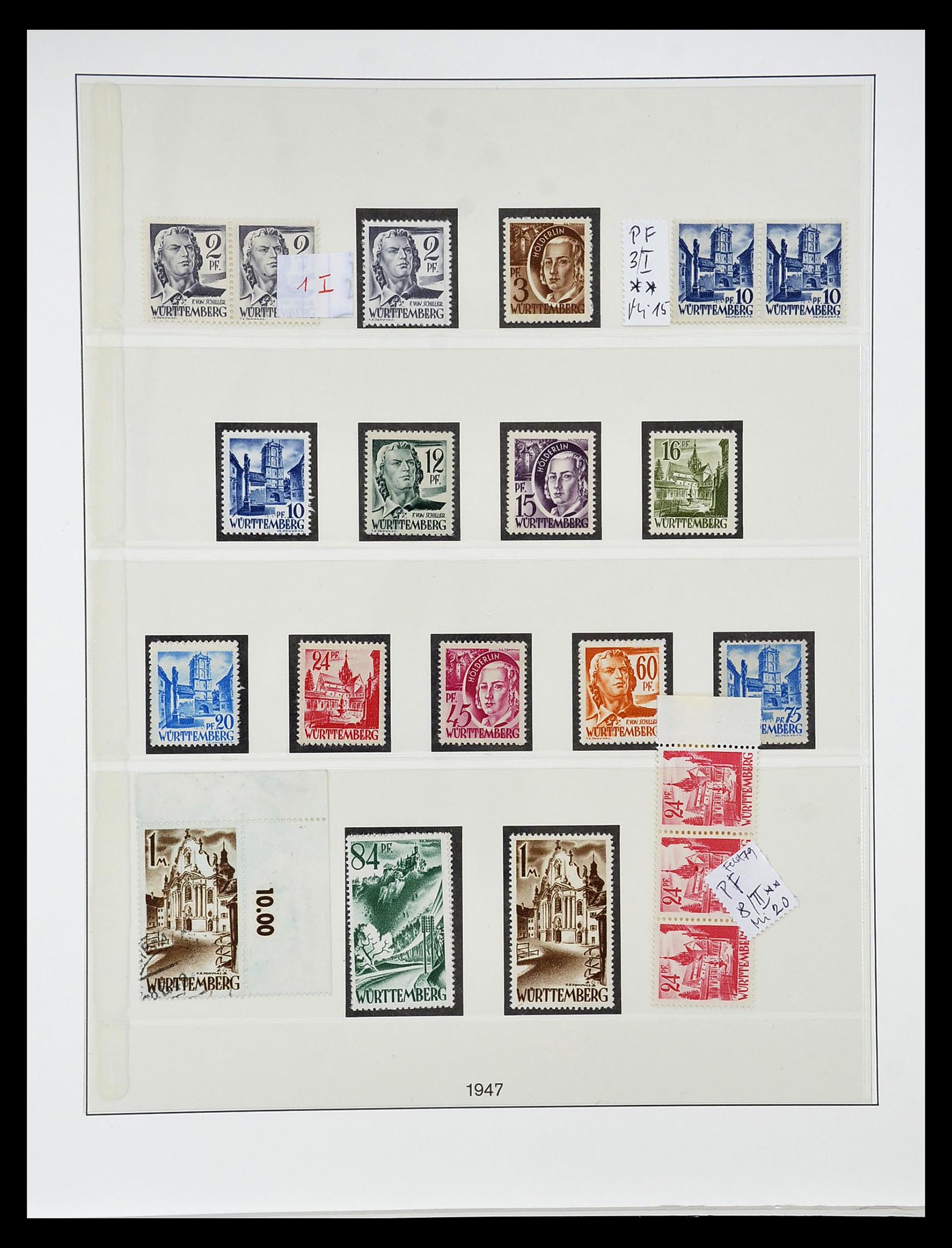 34814 041 - Postzegelverzameling 34814 Franse Zone 1945-1949.
