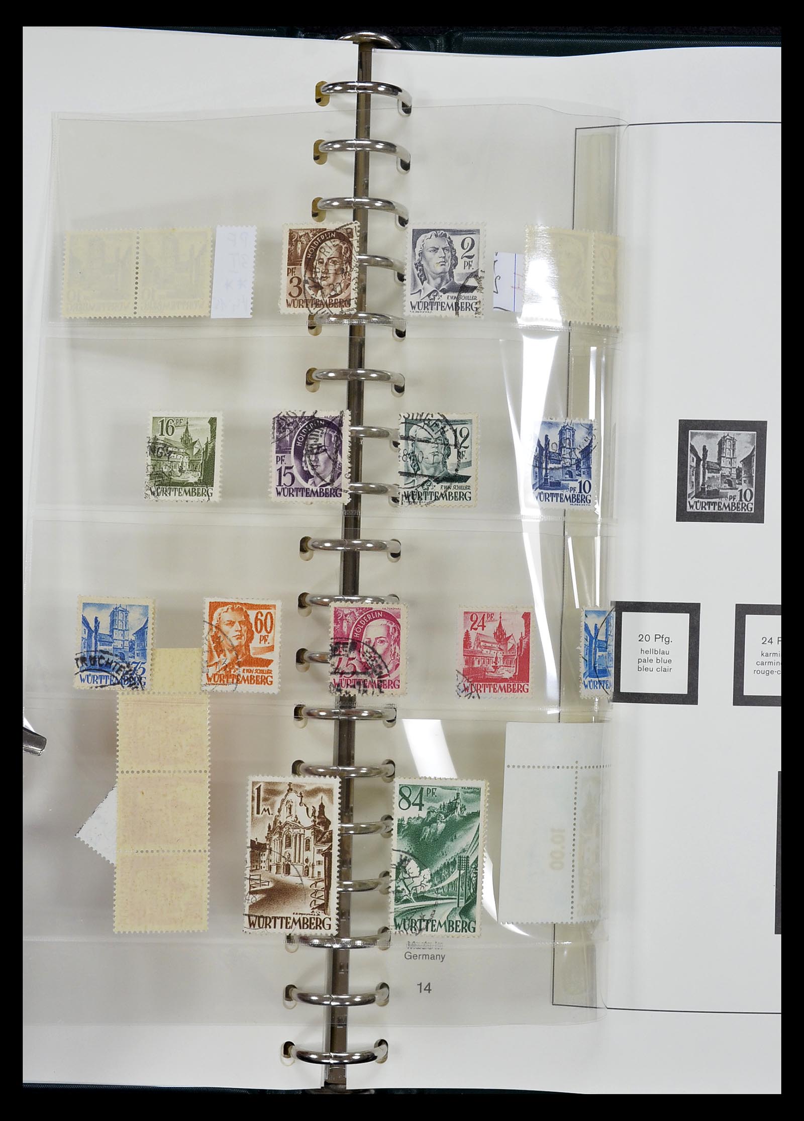 34814 042 - Postzegelverzameling 34814 Franse Zone 1945-1949.