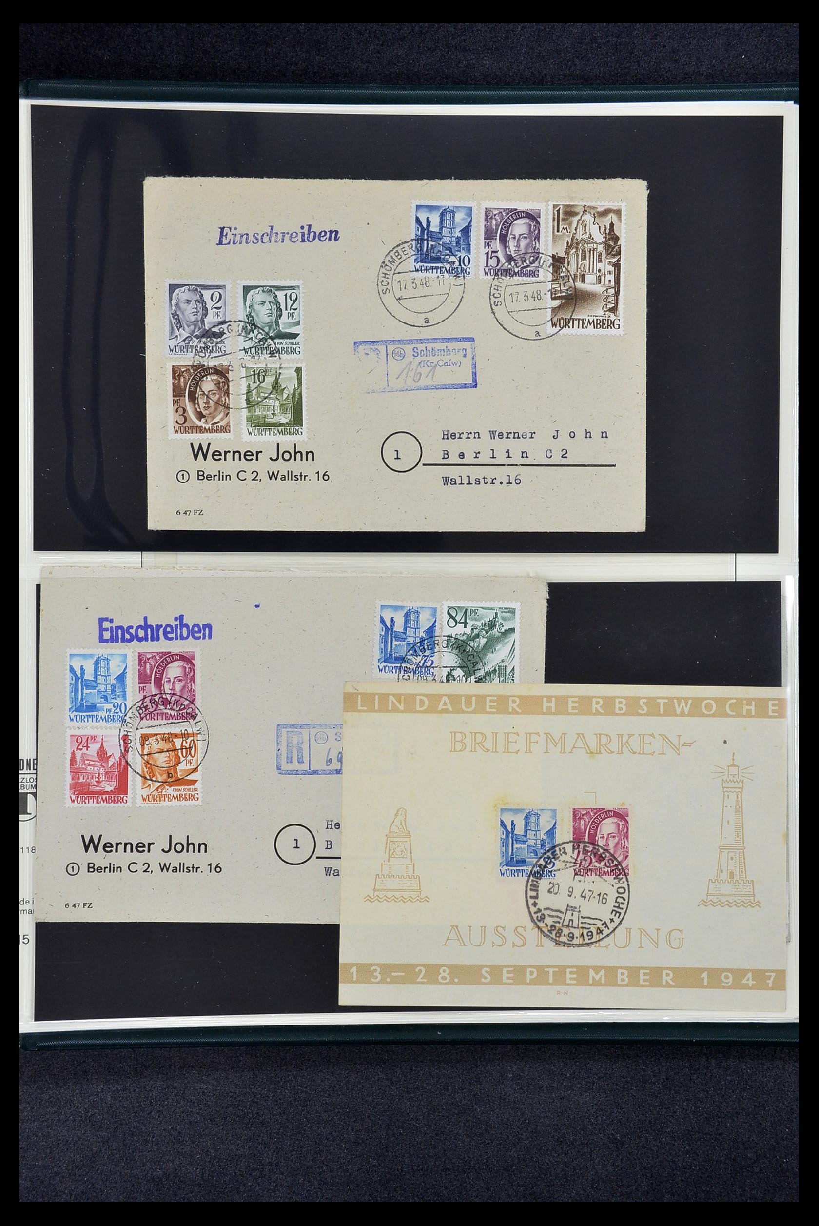 34814 043 - Postzegelverzameling 34814 Franse Zone 1945-1949.