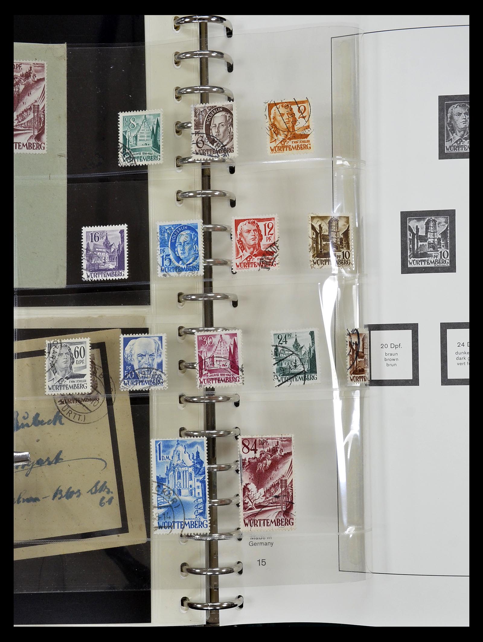 34814 046 - Postzegelverzameling 34814 Franse Zone 1945-1949.